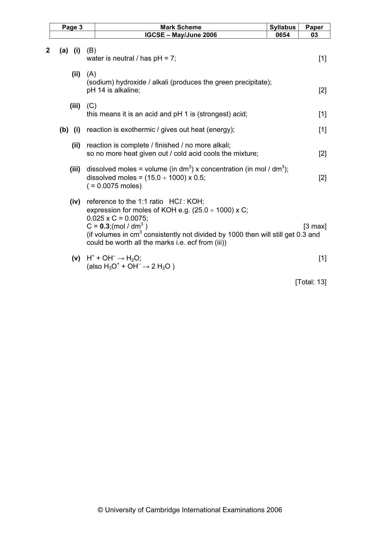 Mark scheme, page 3 of 11