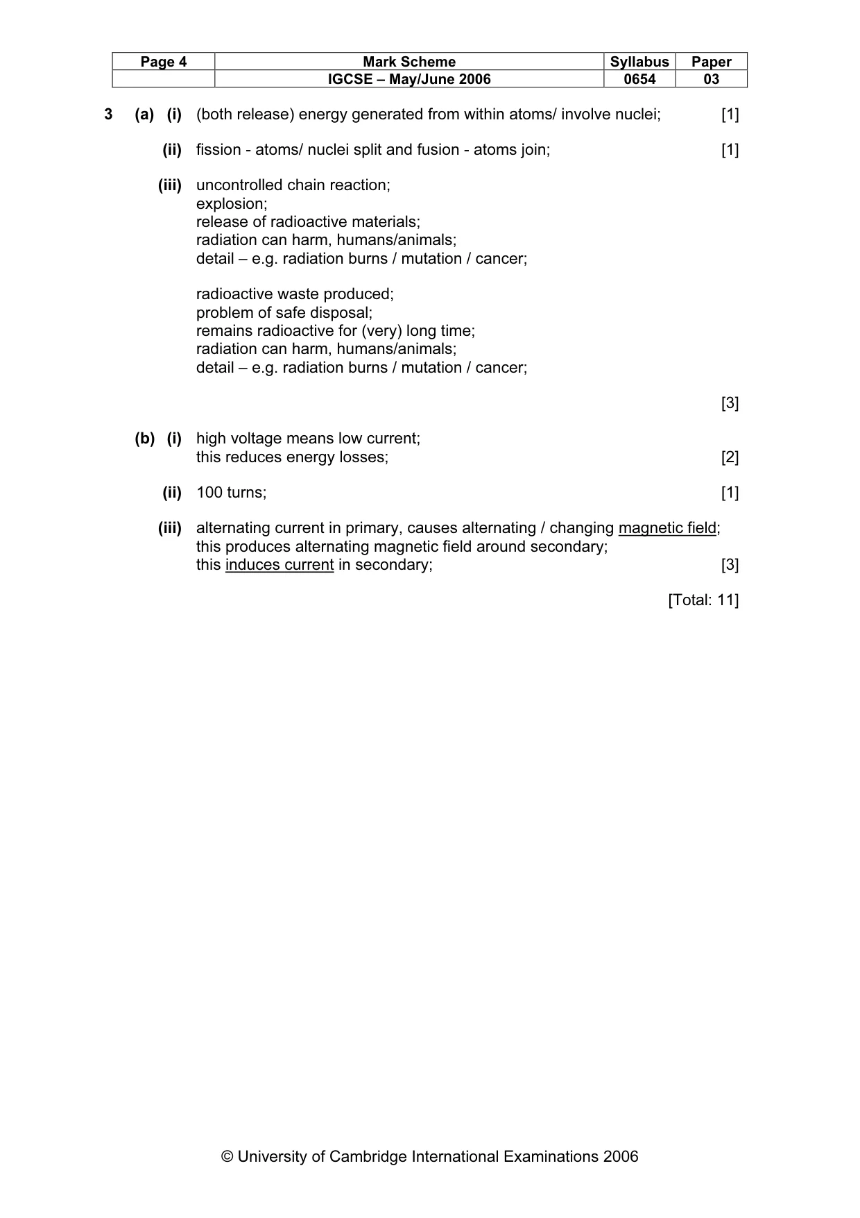 Mark scheme, page 4 of 11