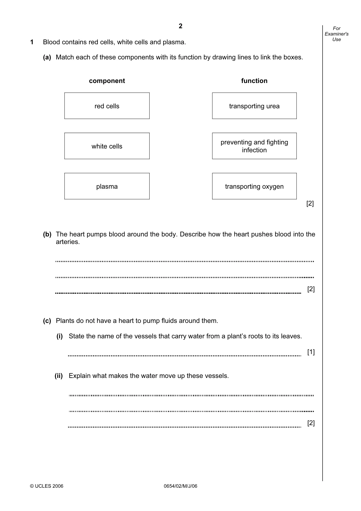 Cambridge IGCSE Sciences - Co-ordinated (Double) 0654 2006 May/June Paper 2 · Variant 1 question paper, page 2 of 20