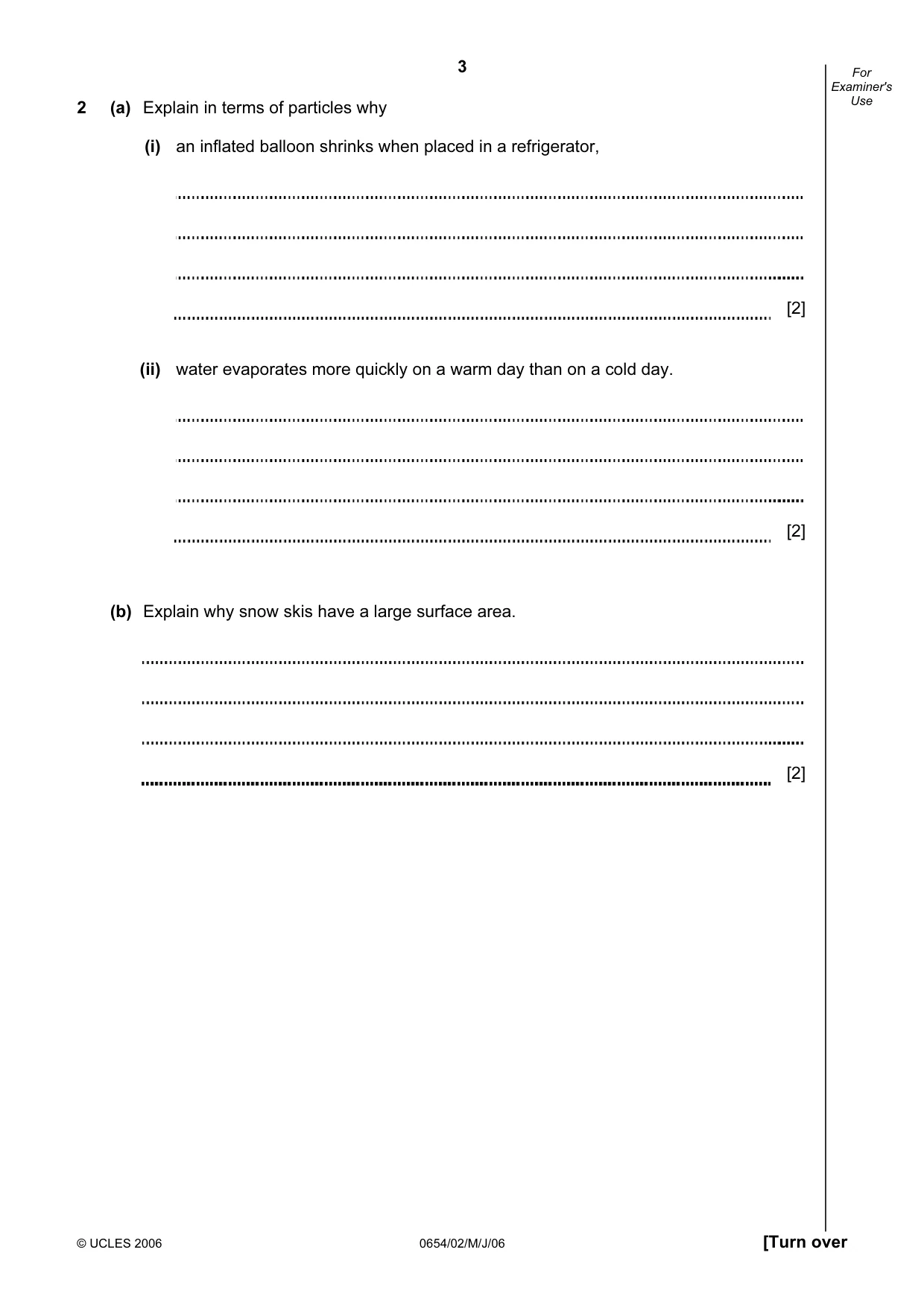Cambridge IGCSE Sciences - Co-ordinated (Double) 0654 2006 May/June Paper 2 · Variant 1 question paper, page 3 of 20