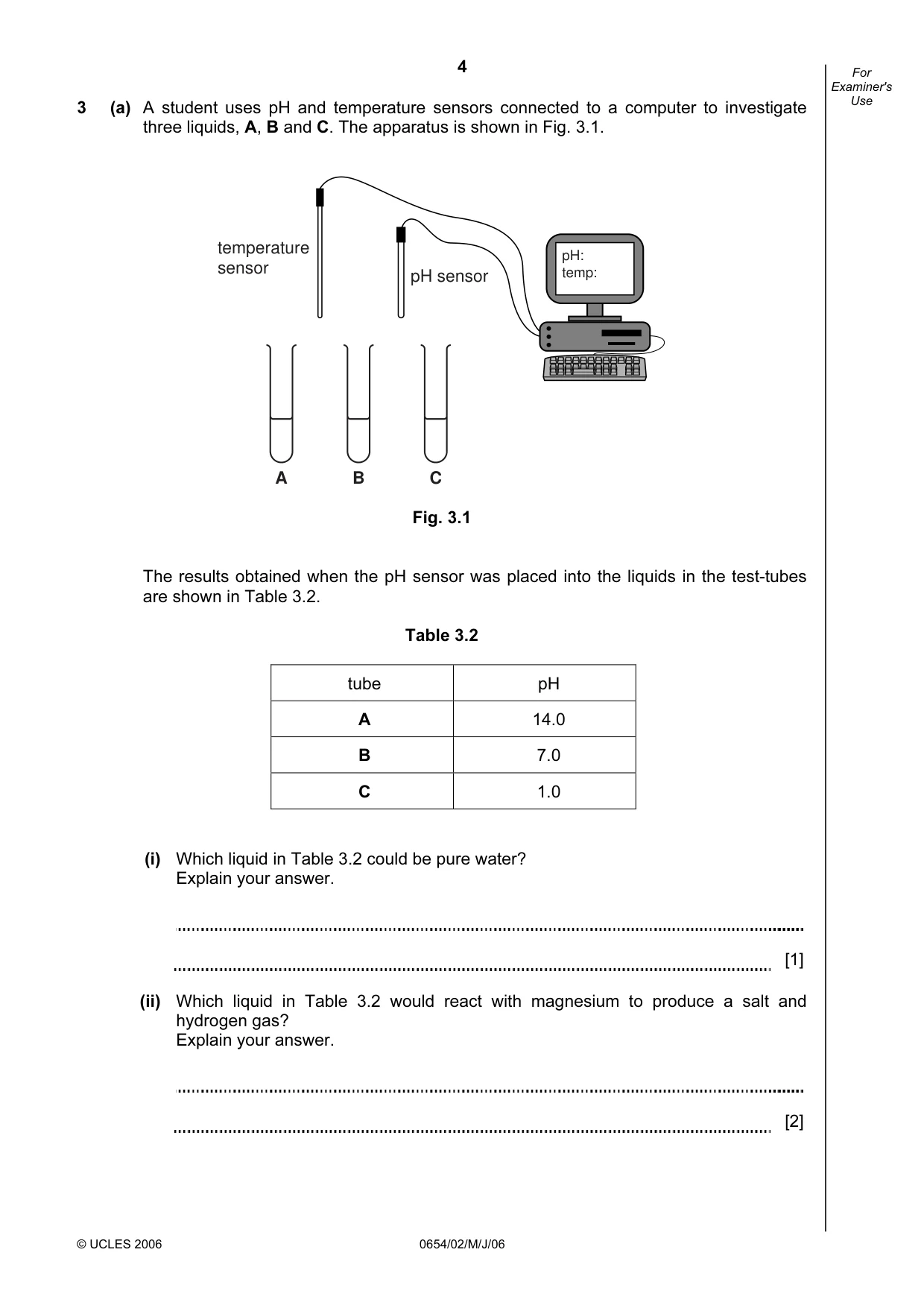 Cambridge IGCSE Sciences - Co-ordinated (Double) 0654 2006 May/June Paper 2 · Variant 1 question paper, page 4 of 20