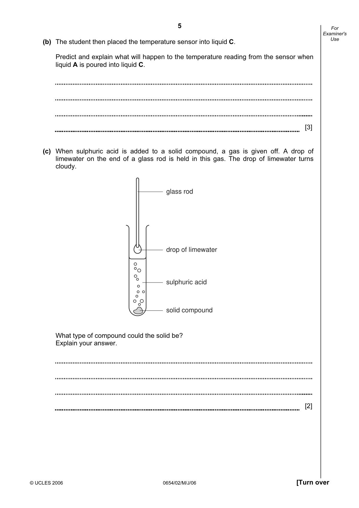 Cambridge IGCSE Sciences - Co-ordinated (Double) 0654 2006 May/June Paper 2 · Variant 1 question paper, page 5 of 20