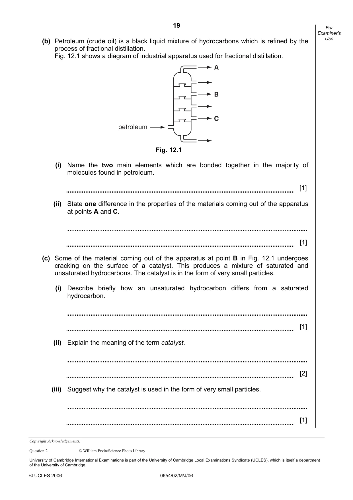 Cambridge IGCSE Sciences - Co-ordinated (Double) 0654 2006 May/June Paper 2 · Variant 1 question paper, page 19 of 20