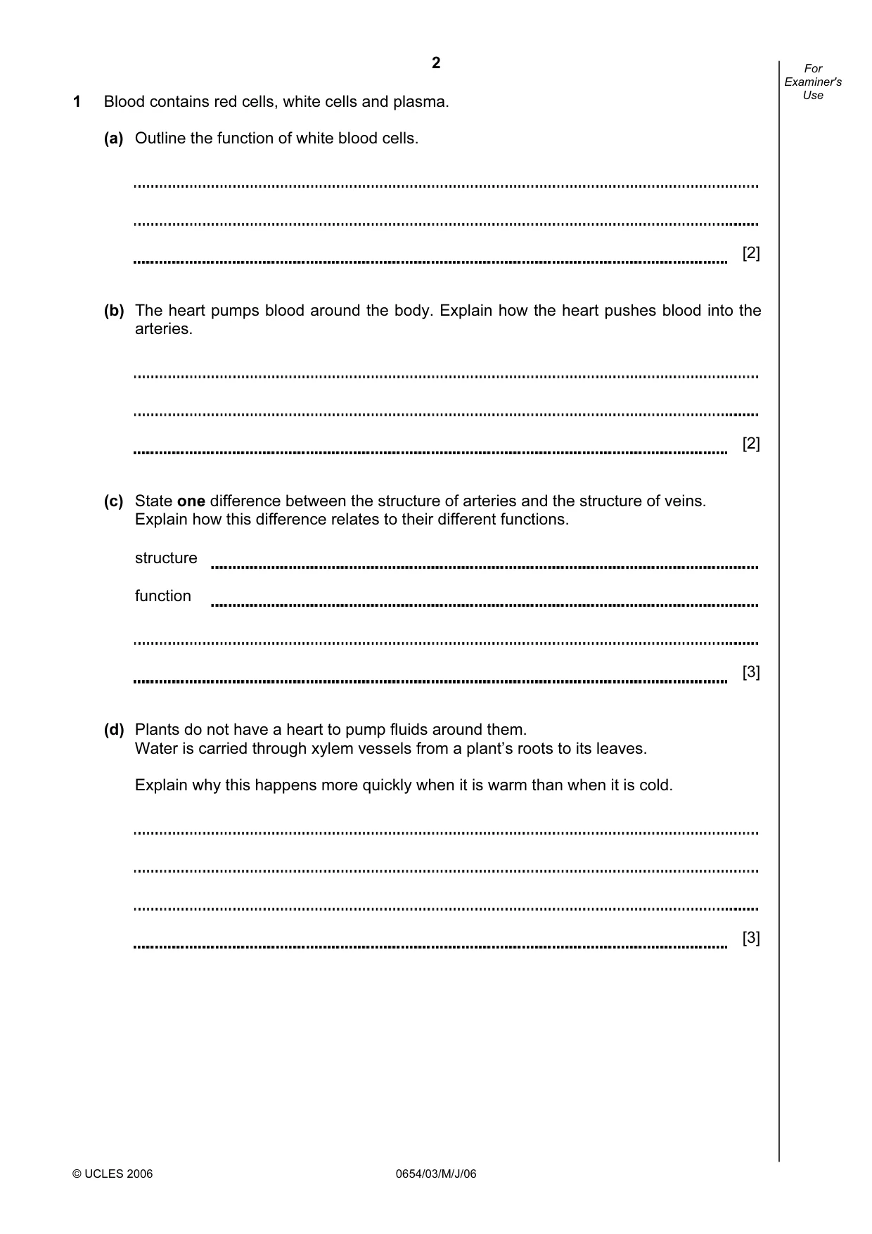 Cambridge IGCSE Sciences - Co-ordinated (Double) 0654 2006 May/June Paper 3 · Variant 1 question paper, page 2 of 24