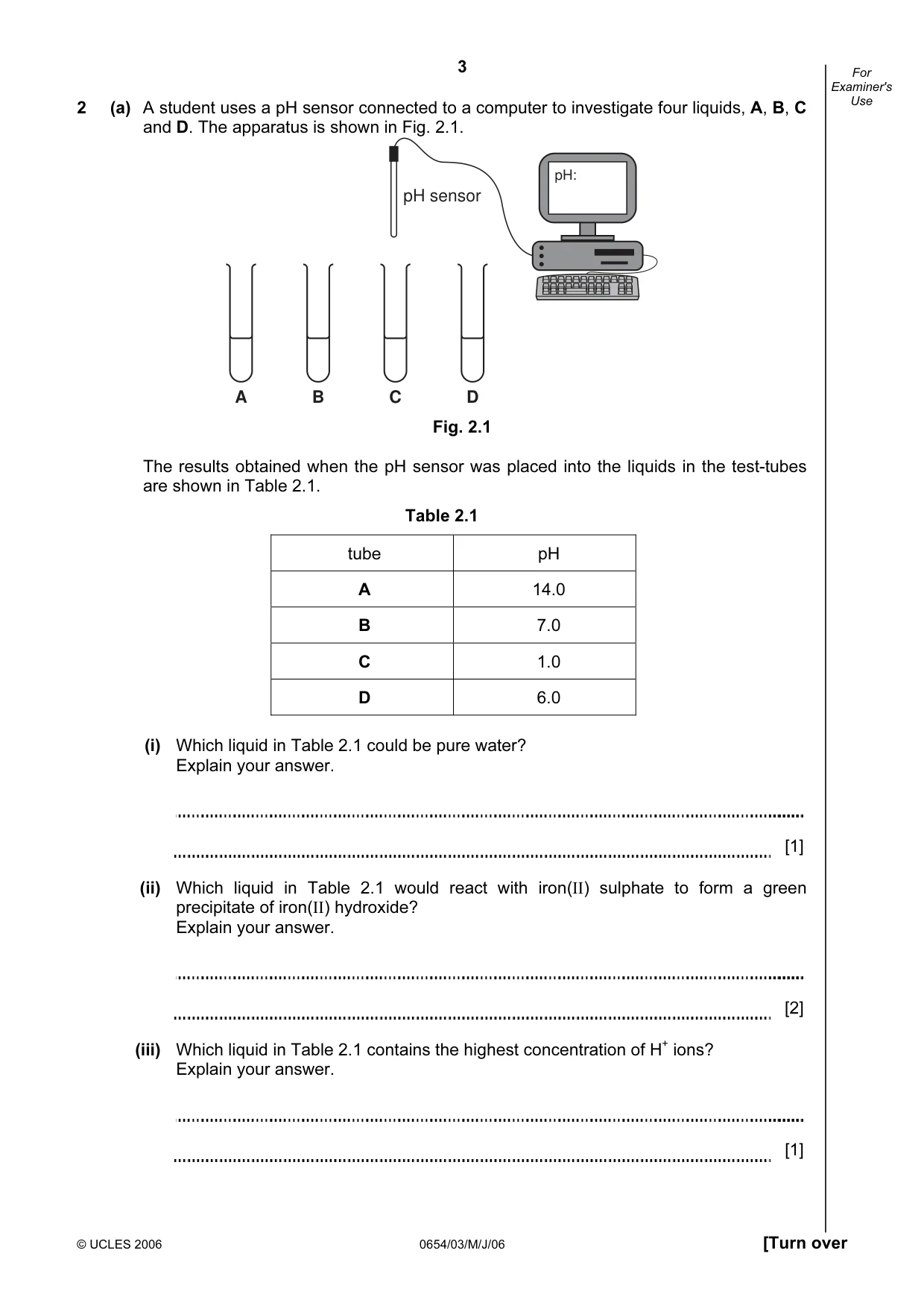 Cambridge IGCSE Sciences - Co-ordinated (Double) 0654 2006 May/June Paper 3 · Variant 1 question paper, page 3 of 24