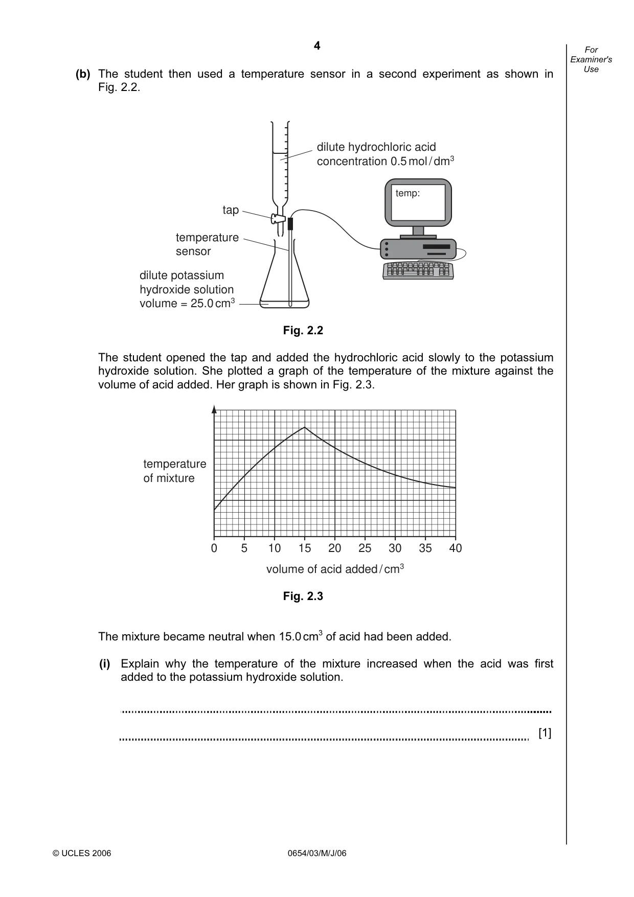 Cambridge IGCSE Sciences - Co-ordinated (Double) 0654 2006 May/June Paper 3 · Variant 1 question paper, page 4 of 24