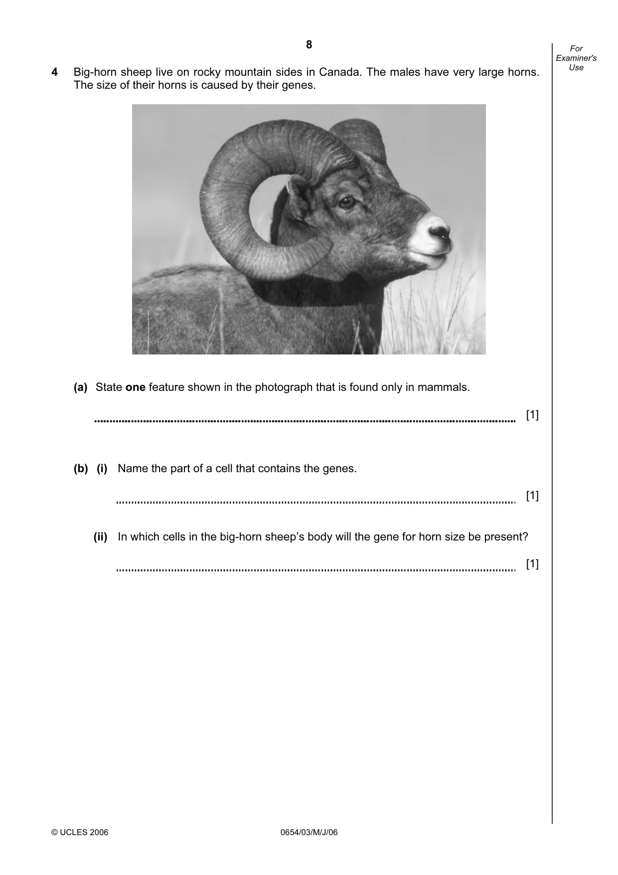 Cambridge IGCSE Sciences - Co-ordinated (Double) 0654 2006 May/June Paper 3 · Variant 1 question paper, page 8 of 24
