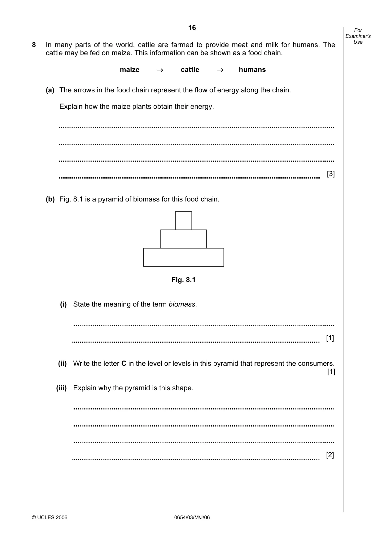 Cambridge IGCSE Sciences - Co-ordinated (Double) 0654 2006 May/June Paper 3 · Variant 1 question paper, page 16 of 24