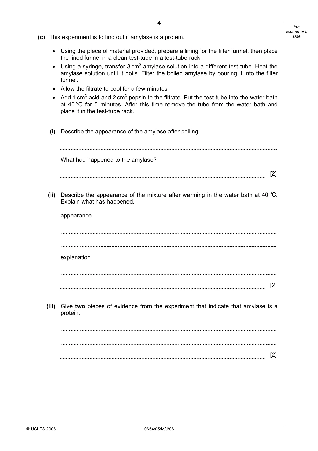 Cambridge IGCSE Sciences - Co-ordinated (Double) 0654 2006 May/June Paper 5 · Variant 1 question paper, page 4 of 12