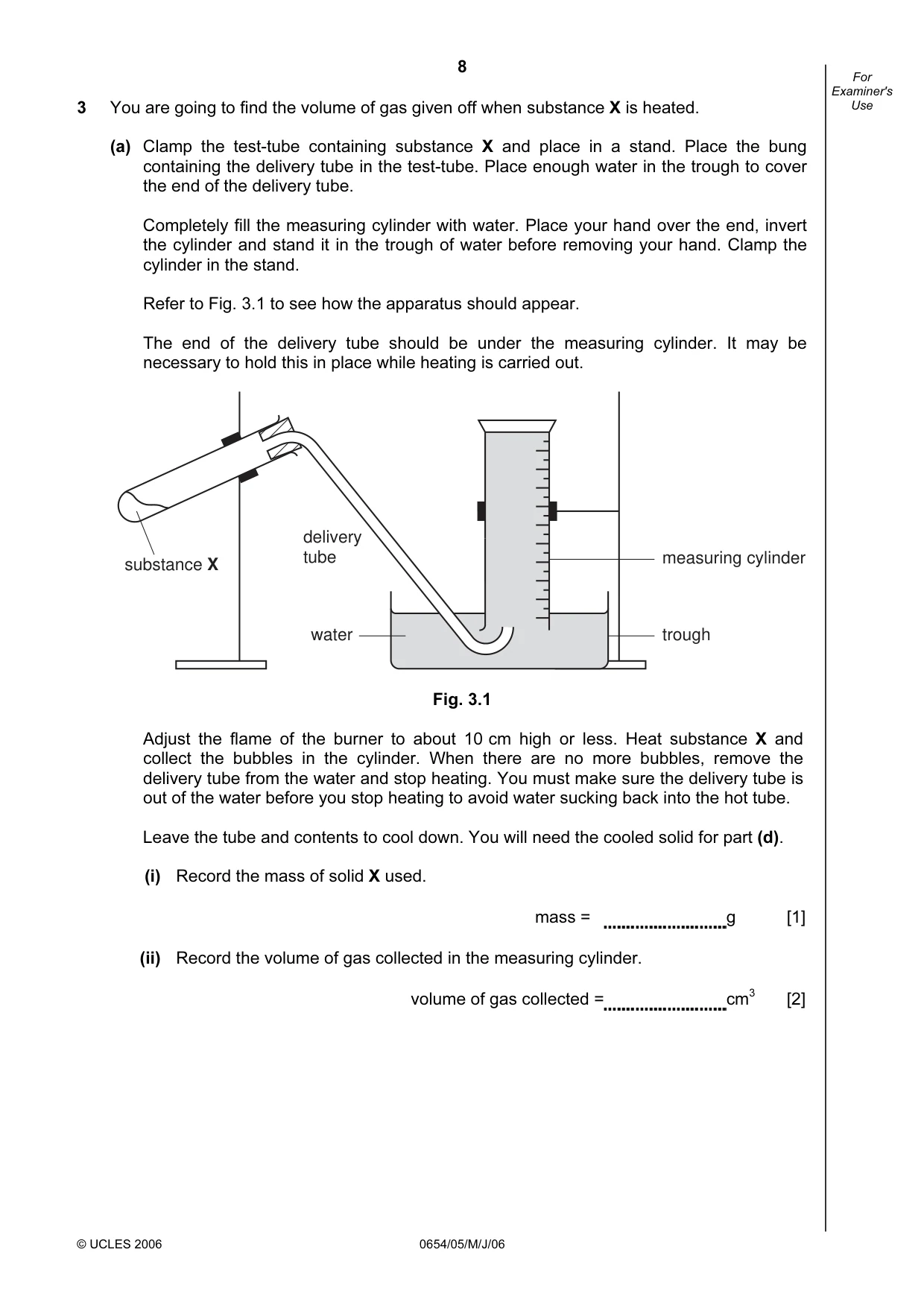 Cambridge IGCSE Sciences - Co-ordinated (Double) 0654 2006 May/June Paper 5 · Variant 1 question paper, page 8 of 12