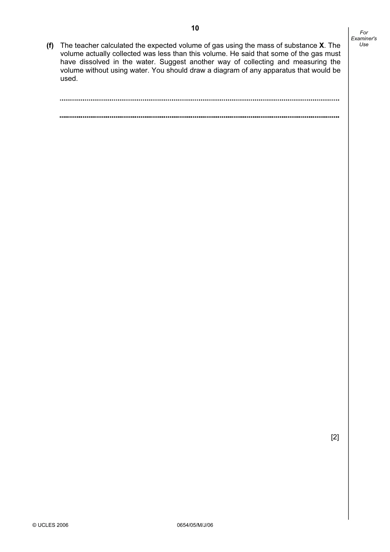 Cambridge IGCSE Sciences - Co-ordinated (Double) 0654 2006 May/June Paper 5 · Variant 1 question paper, page 10 of 12