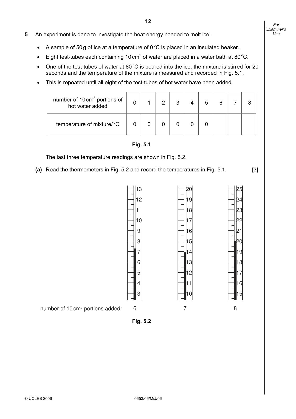 Cambridge IGCSE Sciences - Co-ordinated (Double) 0654 2006 May/June Paper 6 · Variant 1 question paper, page 12 of 20