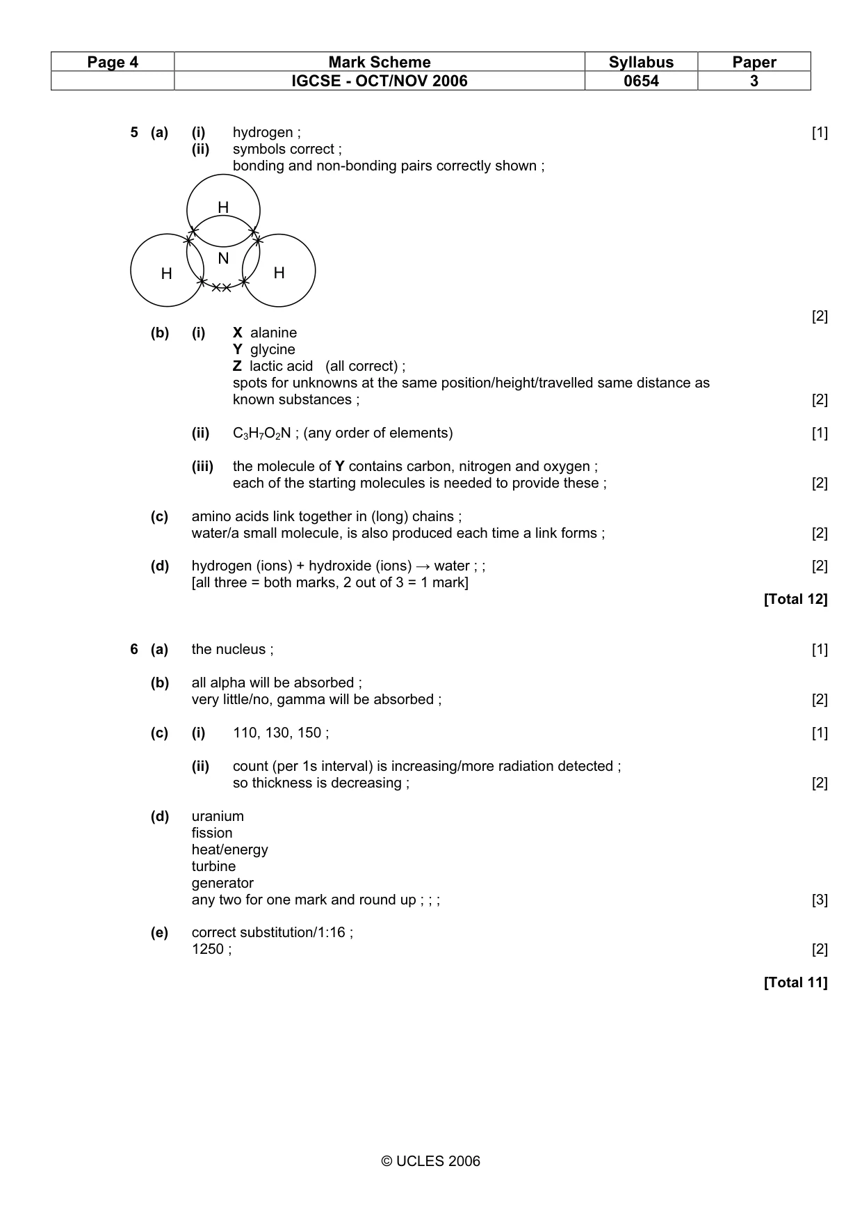 Mark scheme, page 4 of 6