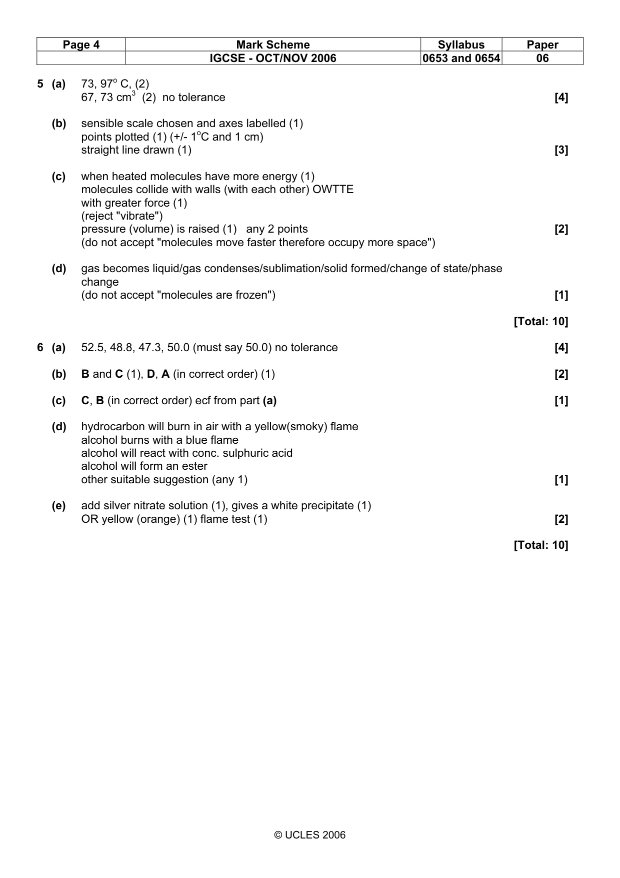 Mark scheme, page 4 of 4