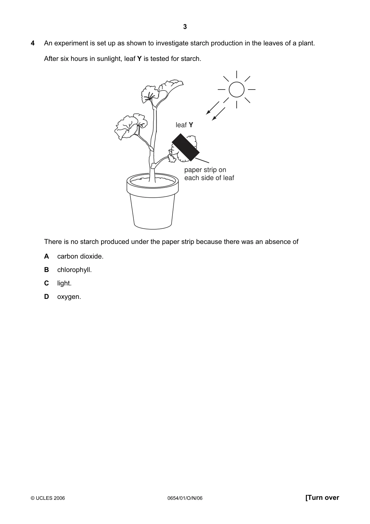Cambridge IGCSE Sciences - Co-ordinated (Double) 0654 2006 Oct/Nov Paper 1 · Variant 1 question paper, page 3 of 20