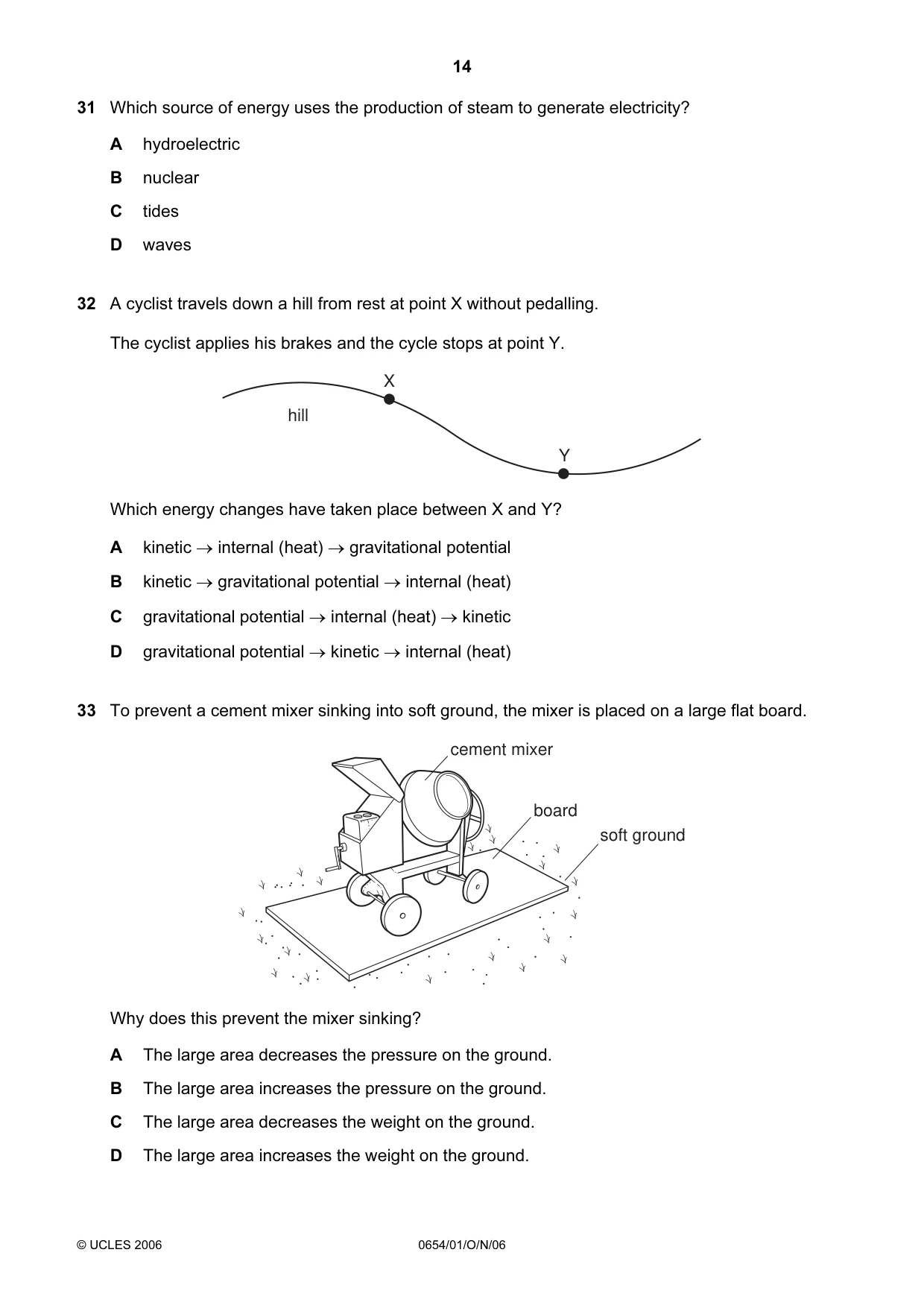 Cambridge IGCSE Sciences - Co-ordinated (Double) 0654 2006 Oct/Nov Paper 1 · Variant 1 question paper, page 14 of 20