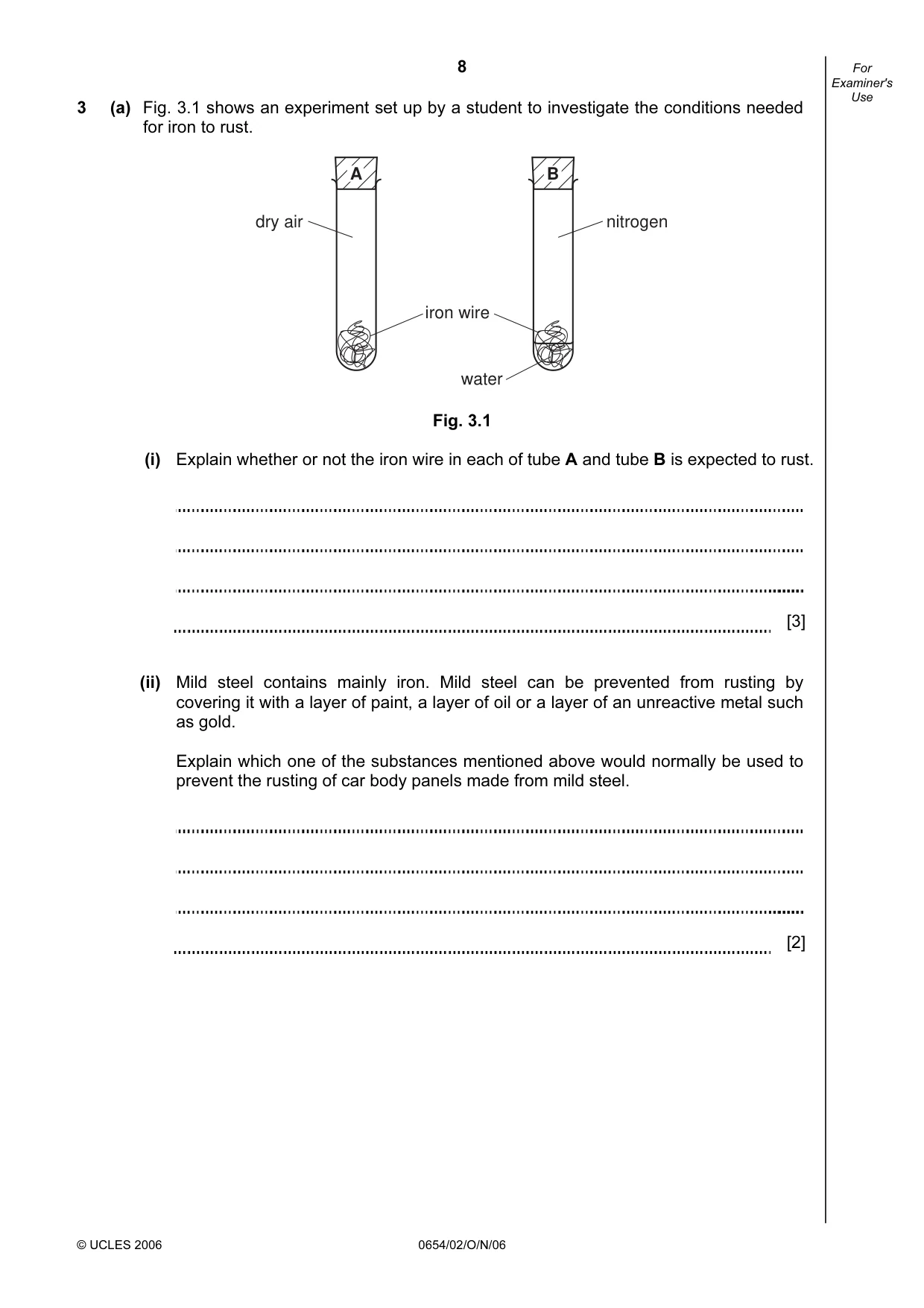 Cambridge IGCSE Sciences - Co-ordinated (Double) 0654 2006 Oct/Nov Paper 2 · Variant 1 question paper, page 8 of 28