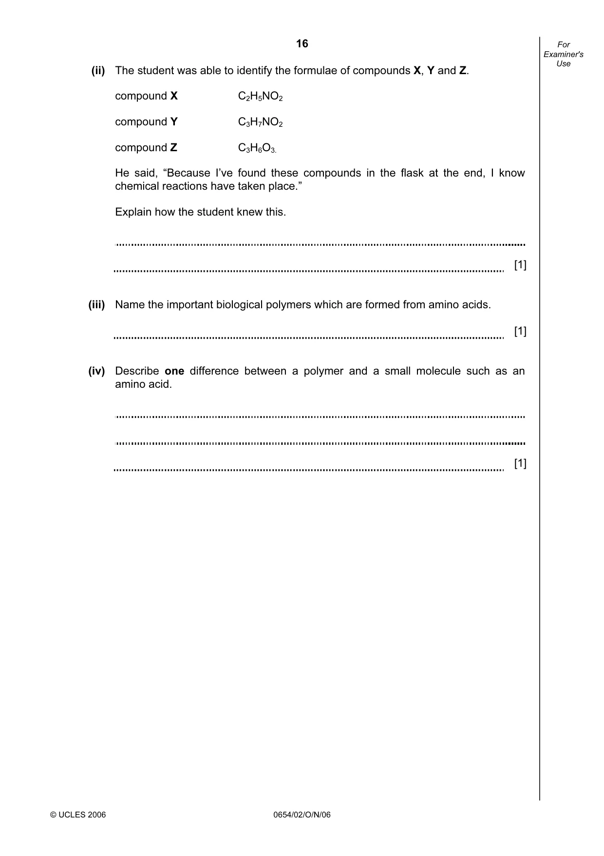 Cambridge IGCSE Sciences - Co-ordinated (Double) 0654 2006 Oct/Nov Paper 2 · Variant 1 question paper, page 16 of 28