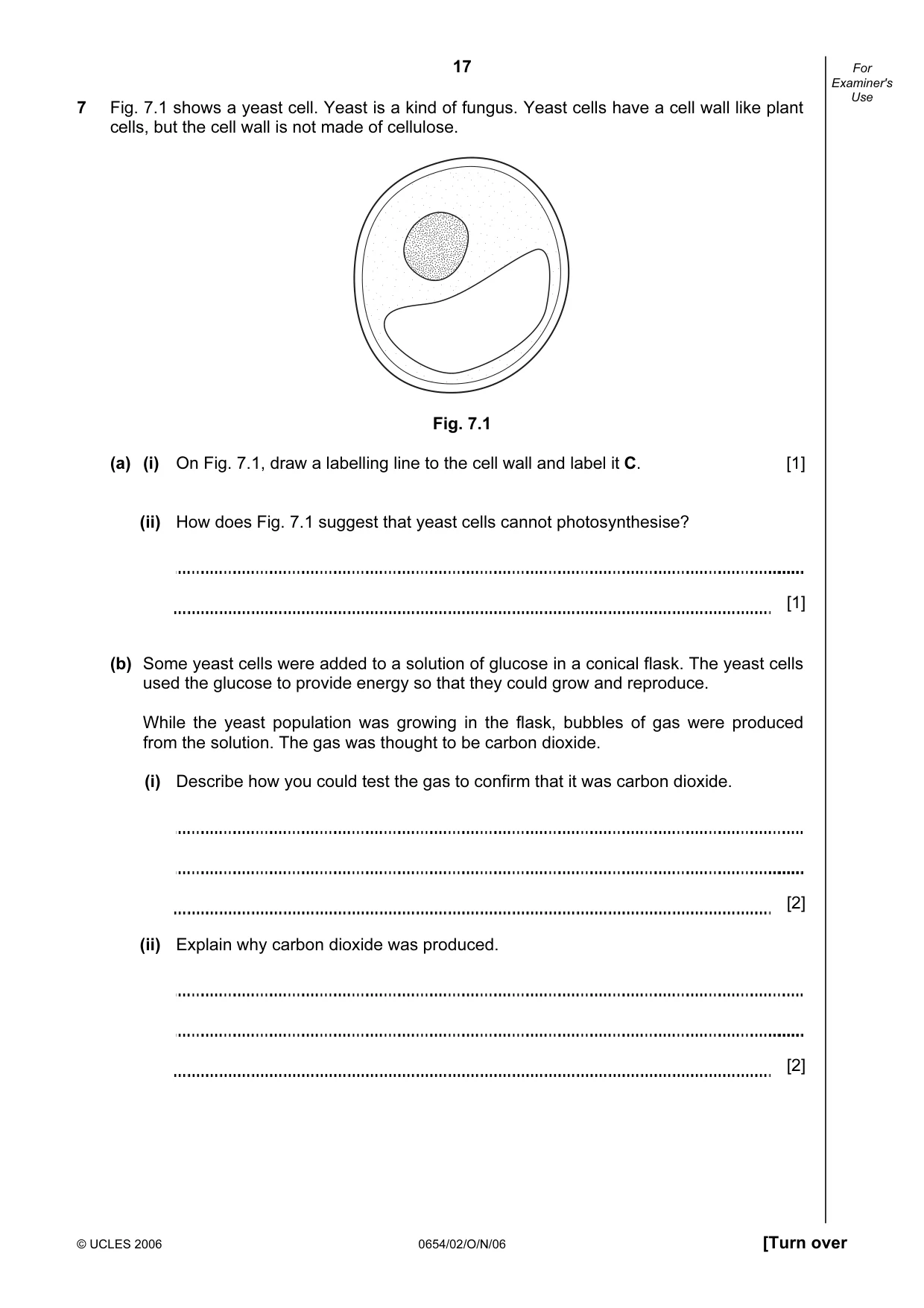 Cambridge IGCSE Sciences - Co-ordinated (Double) 0654 2006 Oct/Nov Paper 2 · Variant 1 question paper, page 17 of 28