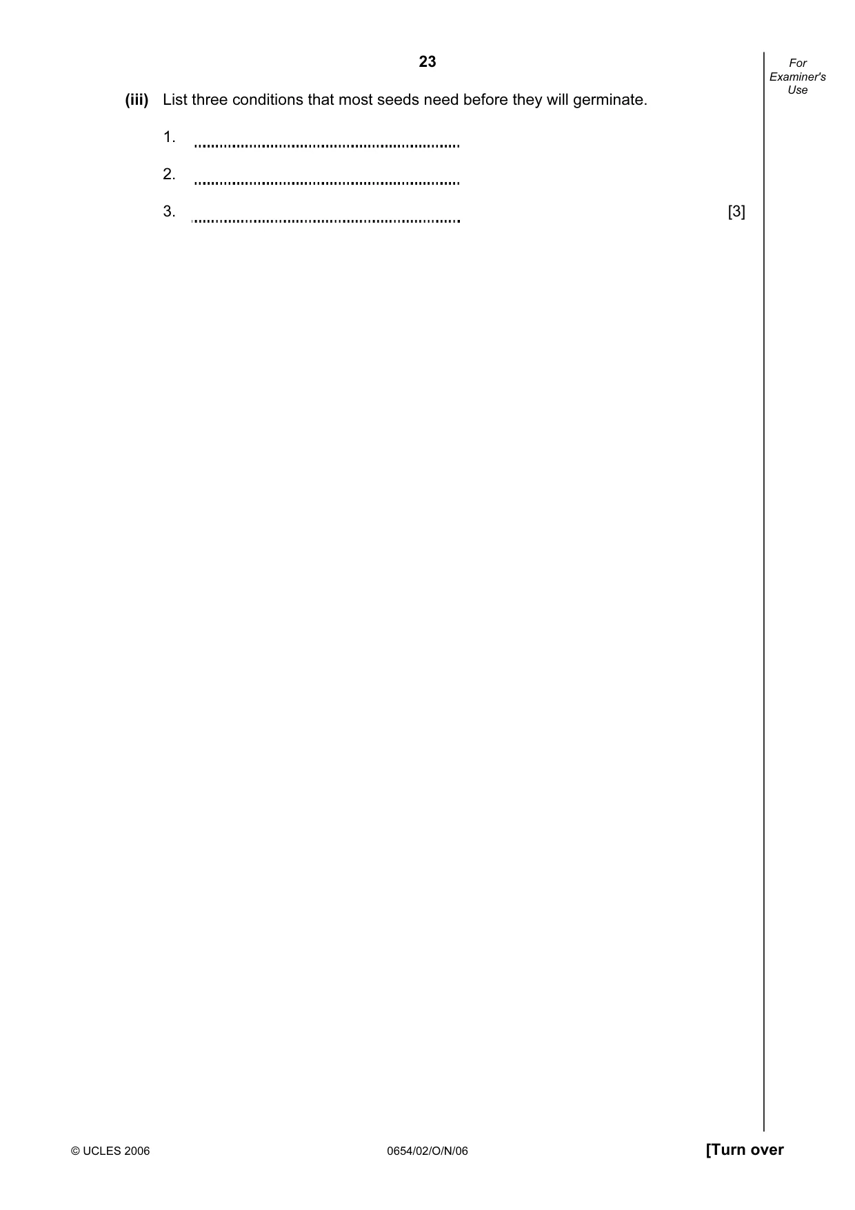 Cambridge IGCSE Sciences - Co-ordinated (Double) 0654 2006 Oct/Nov Paper 2 · Variant 1 question paper, page 23 of 28
