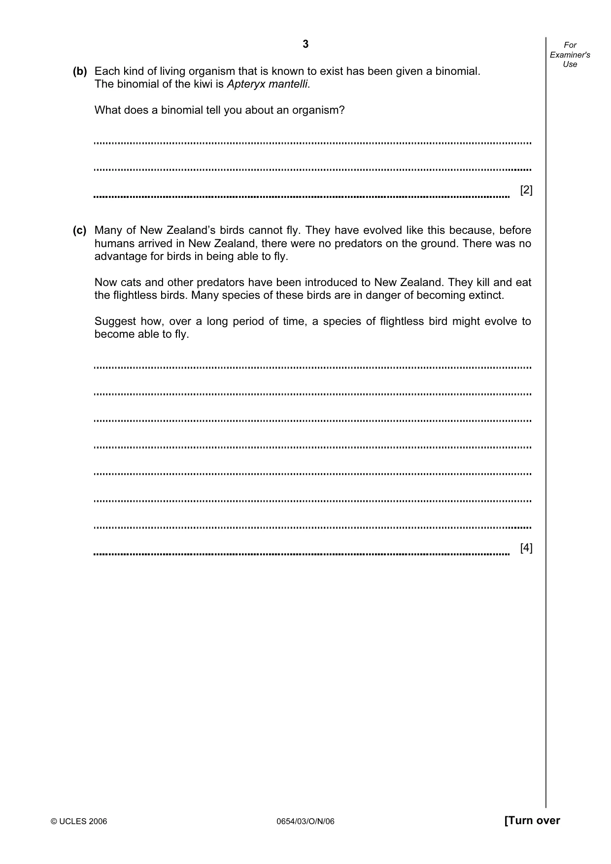 Cambridge IGCSE Sciences - Co-ordinated (Double) 0654 2006 Oct/Nov Paper 3 · Variant 1 question paper, page 3 of 24