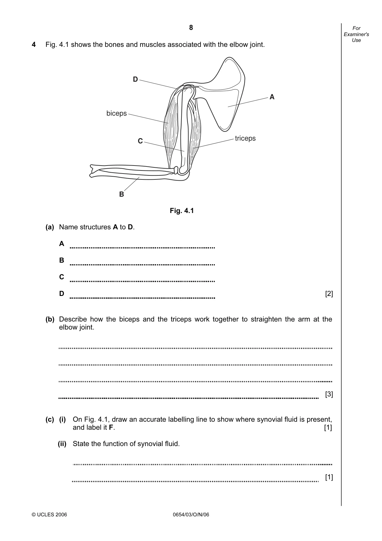 Cambridge IGCSE Sciences - Co-ordinated (Double) 0654 2006 Oct/Nov Paper 3 · Variant 1 question paper, page 8 of 24