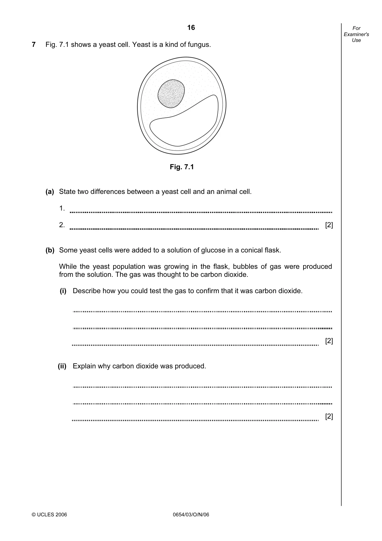 Cambridge IGCSE Sciences - Co-ordinated (Double) 0654 2006 Oct/Nov Paper 3 · Variant 1 question paper, page 16 of 24