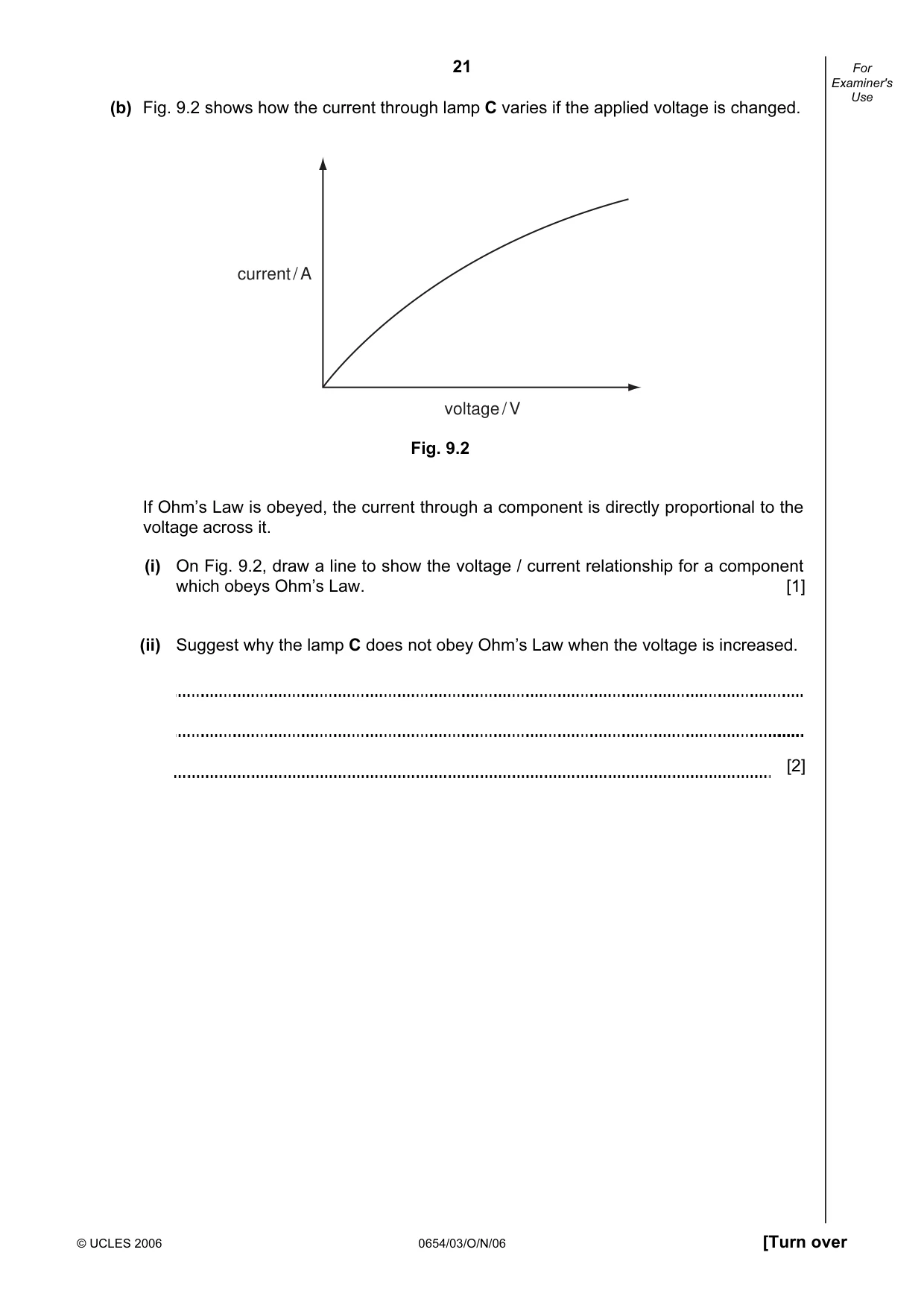 Cambridge IGCSE Sciences - Co-ordinated (Double) 0654 2006 Oct/Nov Paper 3 · Variant 1 question paper, page 21 of 24