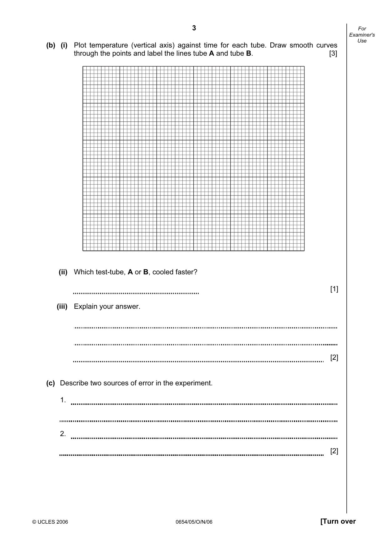 Cambridge IGCSE Sciences - Co-ordinated (Double) 0654 2006 Oct/Nov Paper 5 · Variant 1 question paper, page 3 of 12