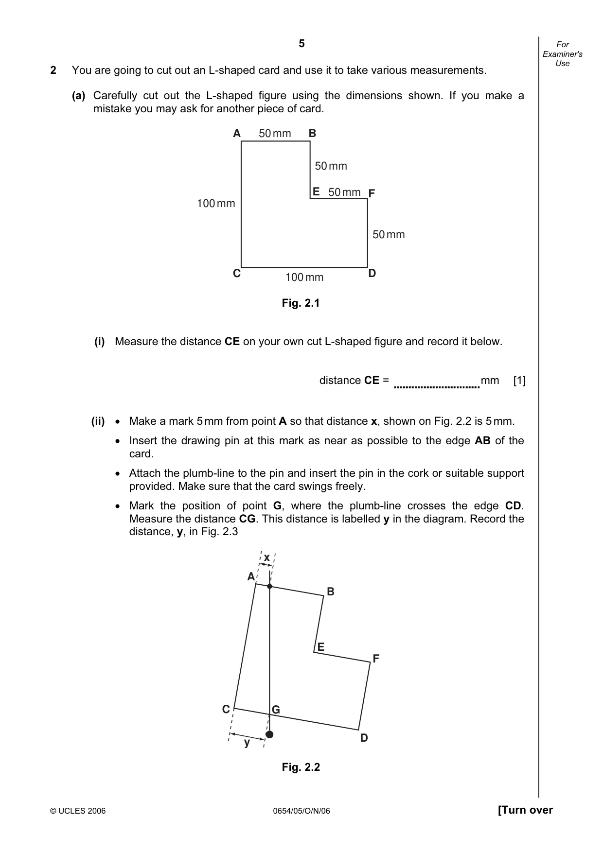 Cambridge IGCSE Sciences - Co-ordinated (Double) 0654 2006 Oct/Nov Paper 5 · Variant 1 question paper, page 5 of 12