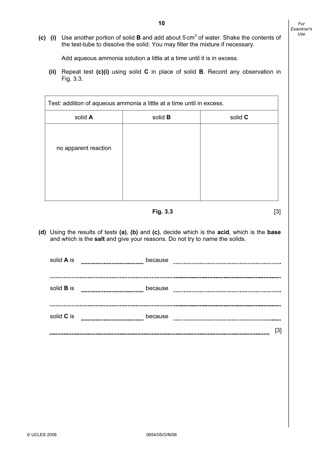 Cambridge IGCSE Sciences - Co-ordinated (Double) 0654 2006 Oct/Nov Paper 5 · Variant 1 question paper, page 10 of 12