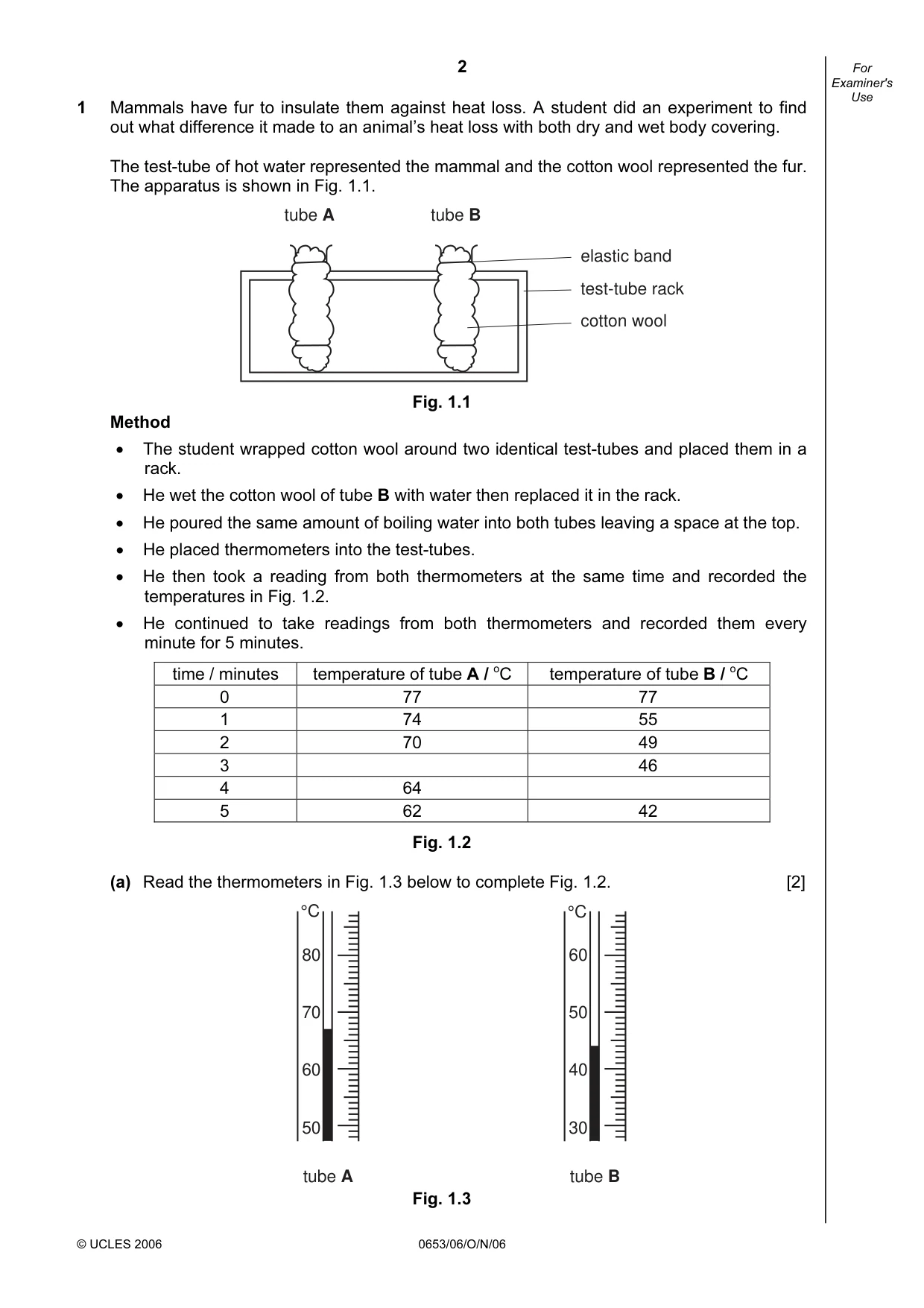 Cambridge IGCSE Sciences - Co-ordinated (Double) 0654 2006 Oct/Nov Paper 6 · Variant 1 question paper, page 2 of 20