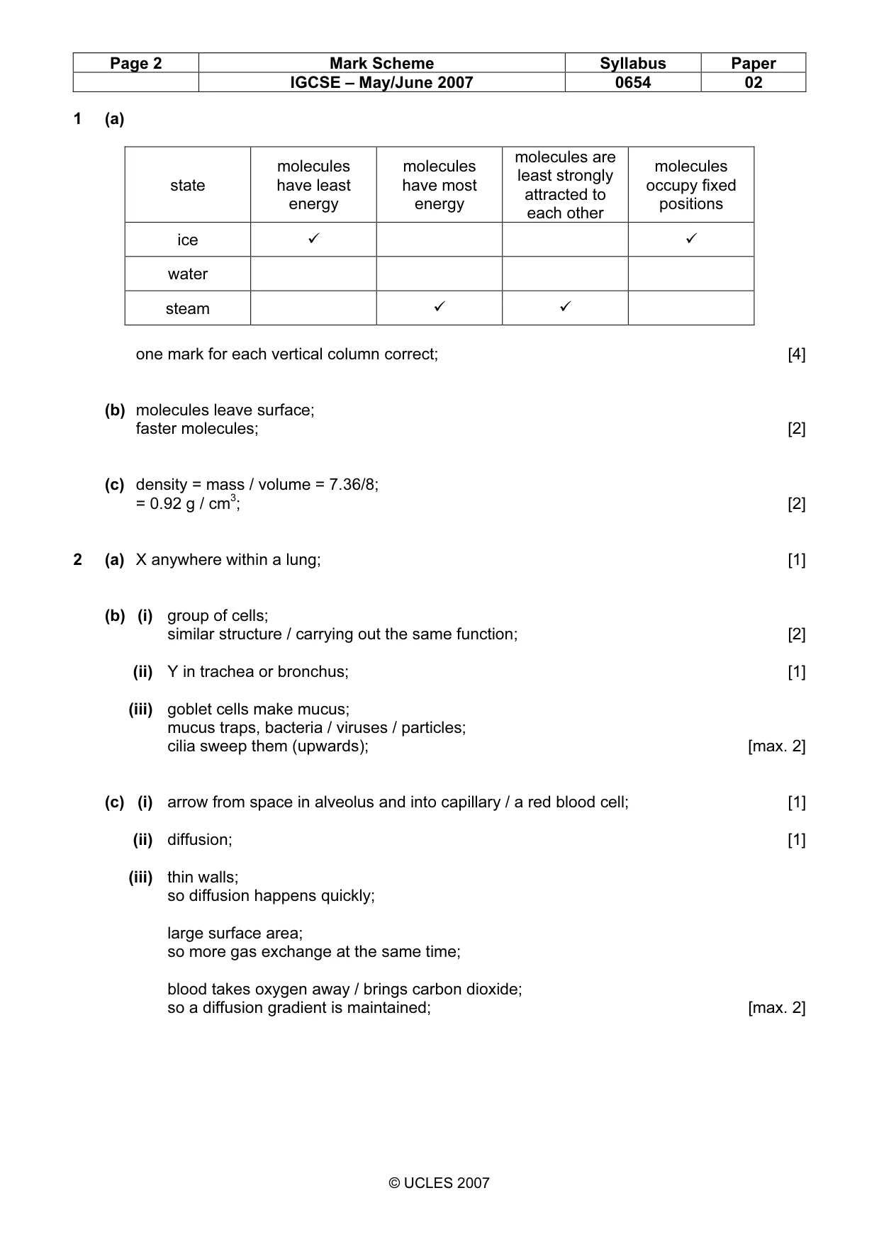 Mark scheme, page 2 of 7