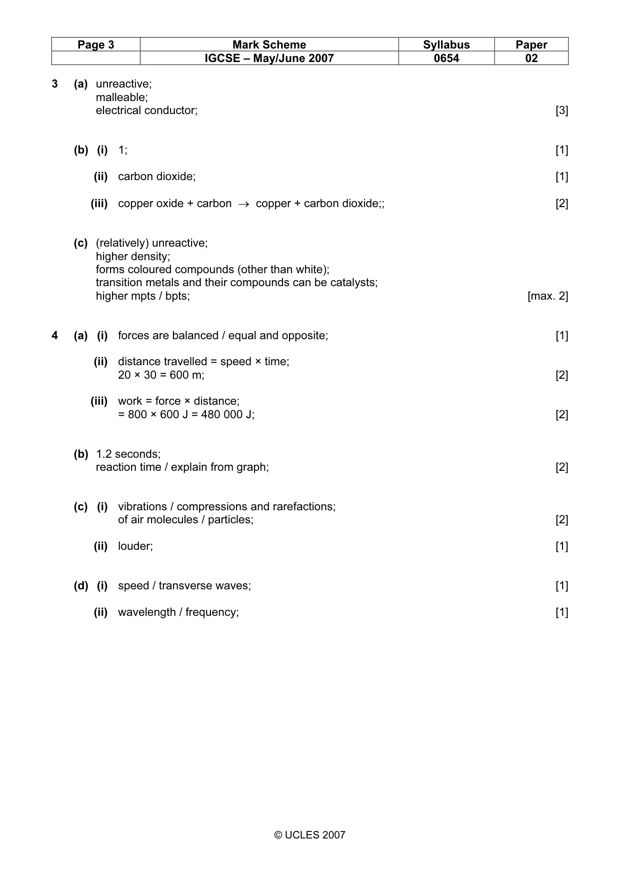 Mark scheme, page 3 of 7