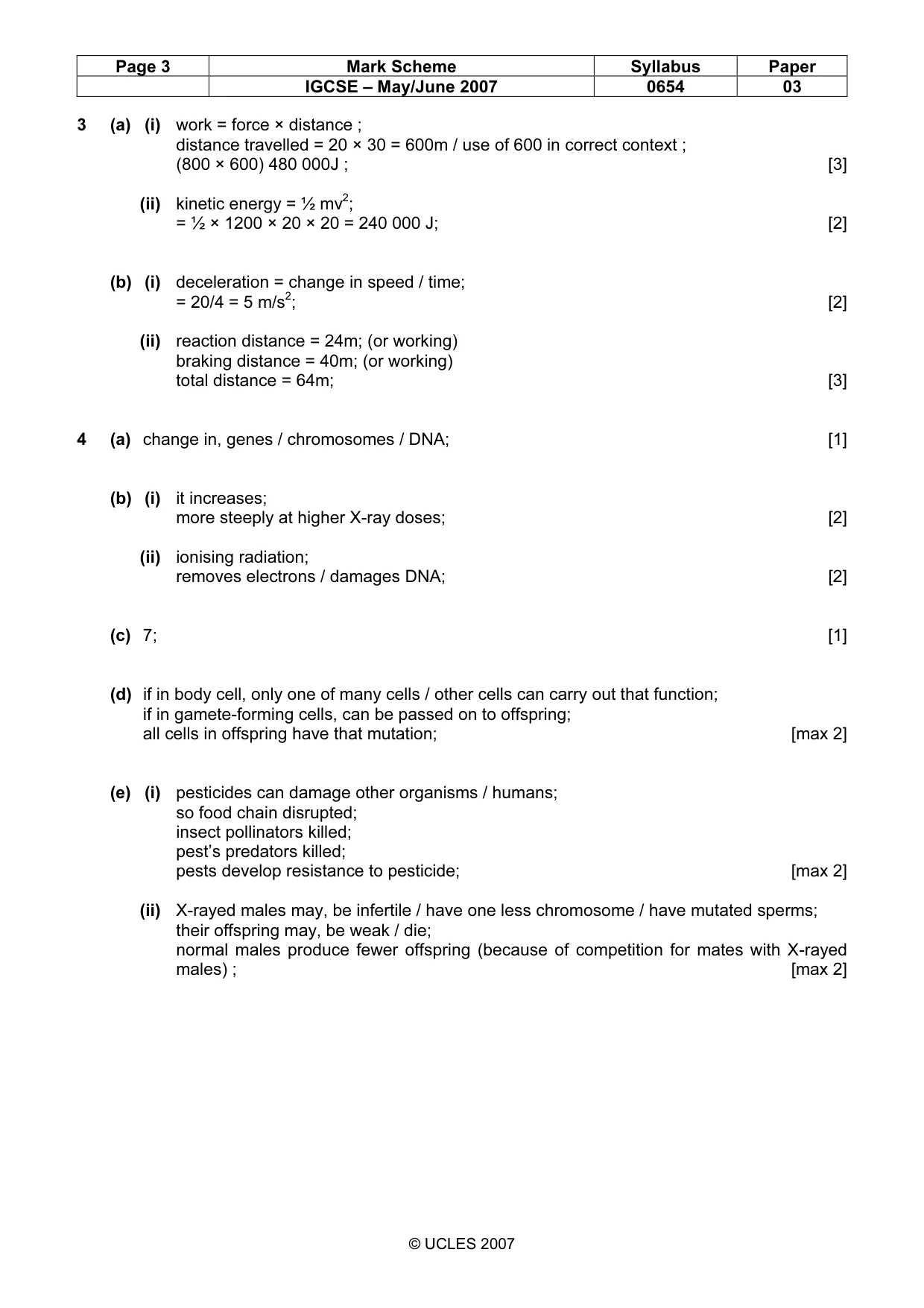Mark scheme, page 3 of 6