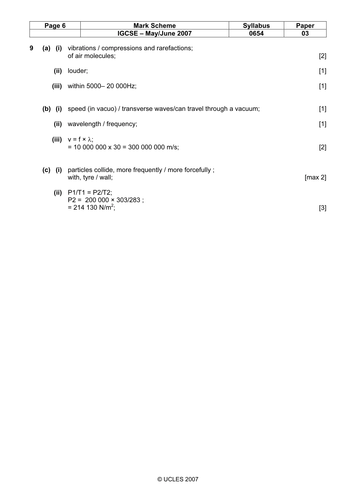 Mark scheme, page 6 of 6