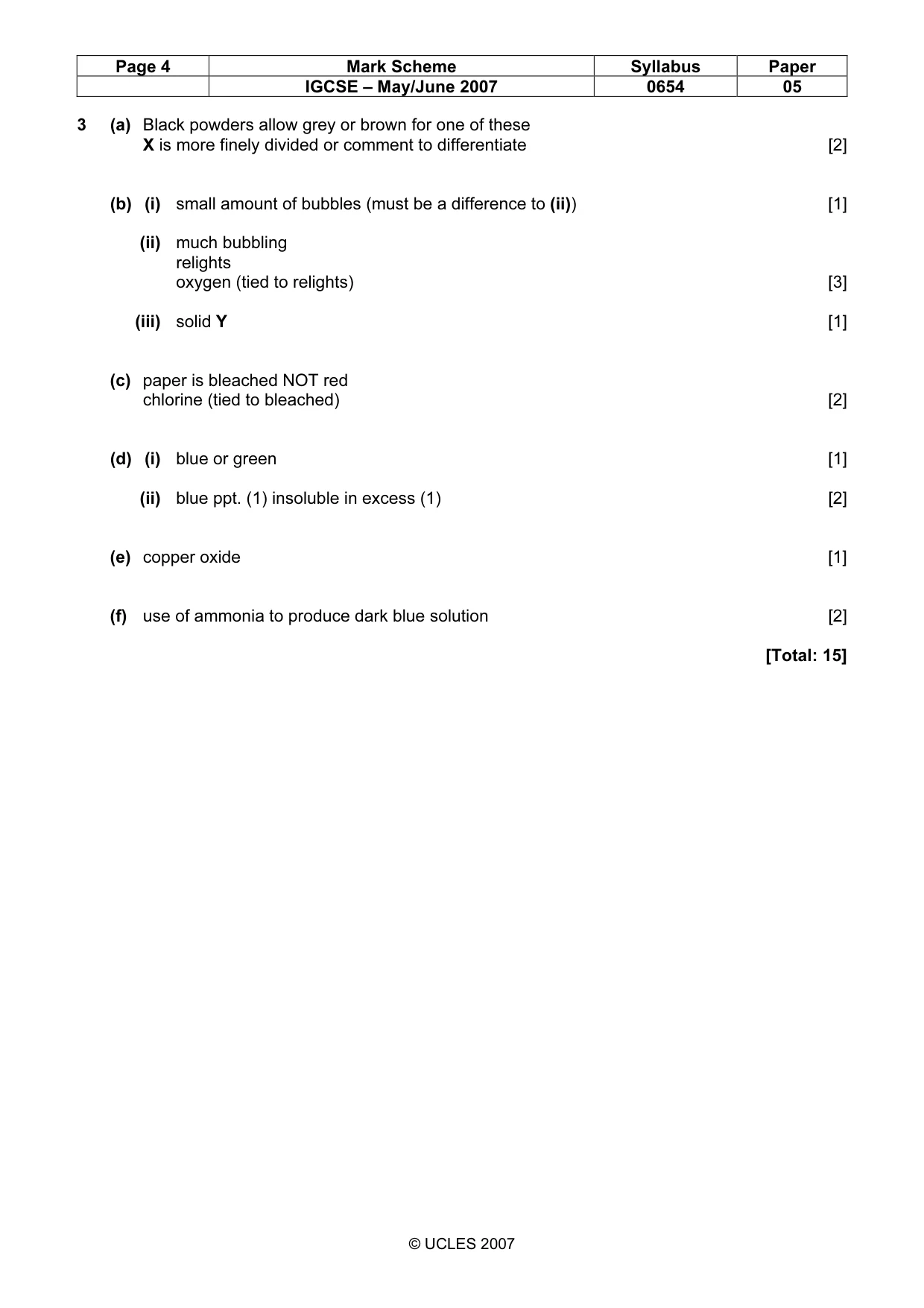 Mark scheme, page 4 of 4