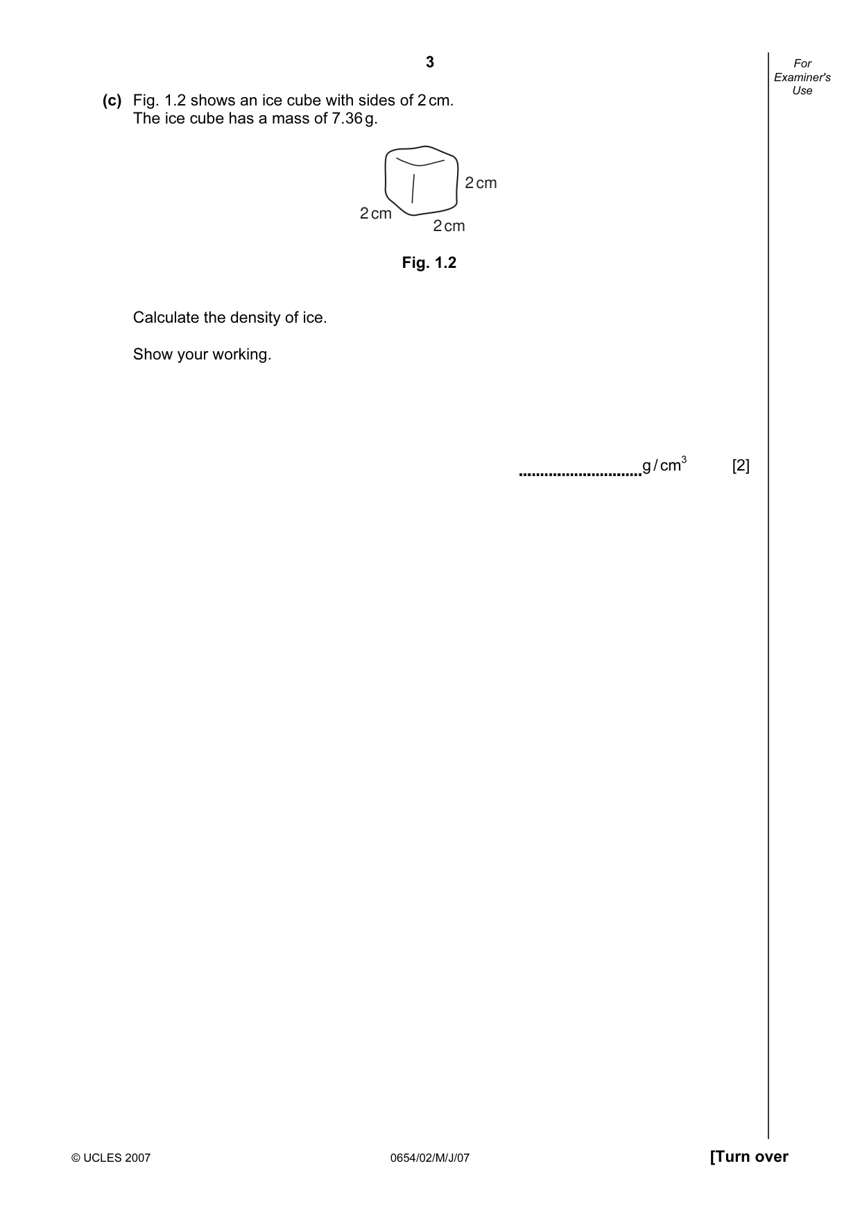 Cambridge IGCSE Sciences - Co-ordinated (Double) 0654 2007 May/June Paper 2 · Variant 1 question paper, page 3 of 24