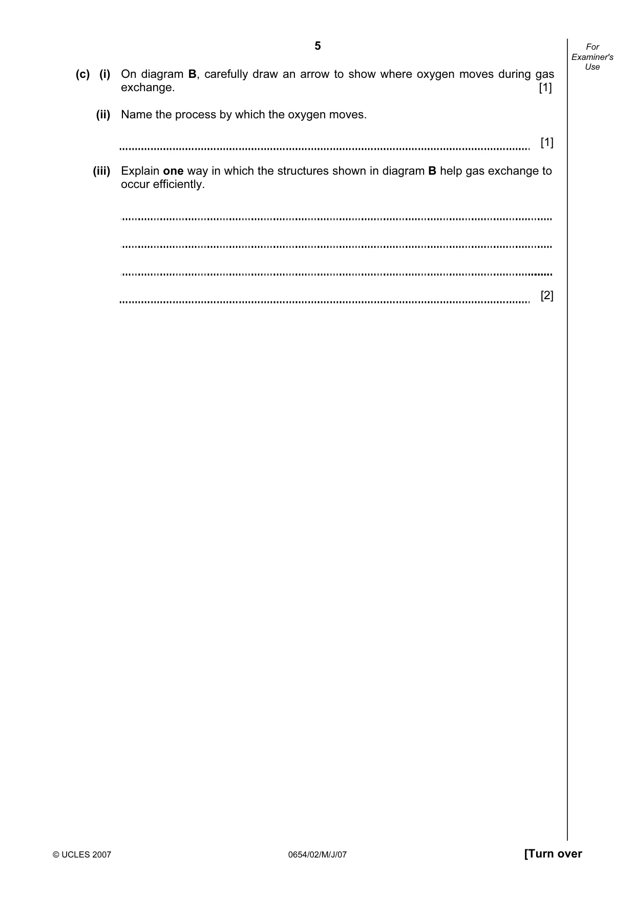 Cambridge IGCSE Sciences - Co-ordinated (Double) 0654 2007 May/June Paper 2 · Variant 1 question paper, page 5 of 24