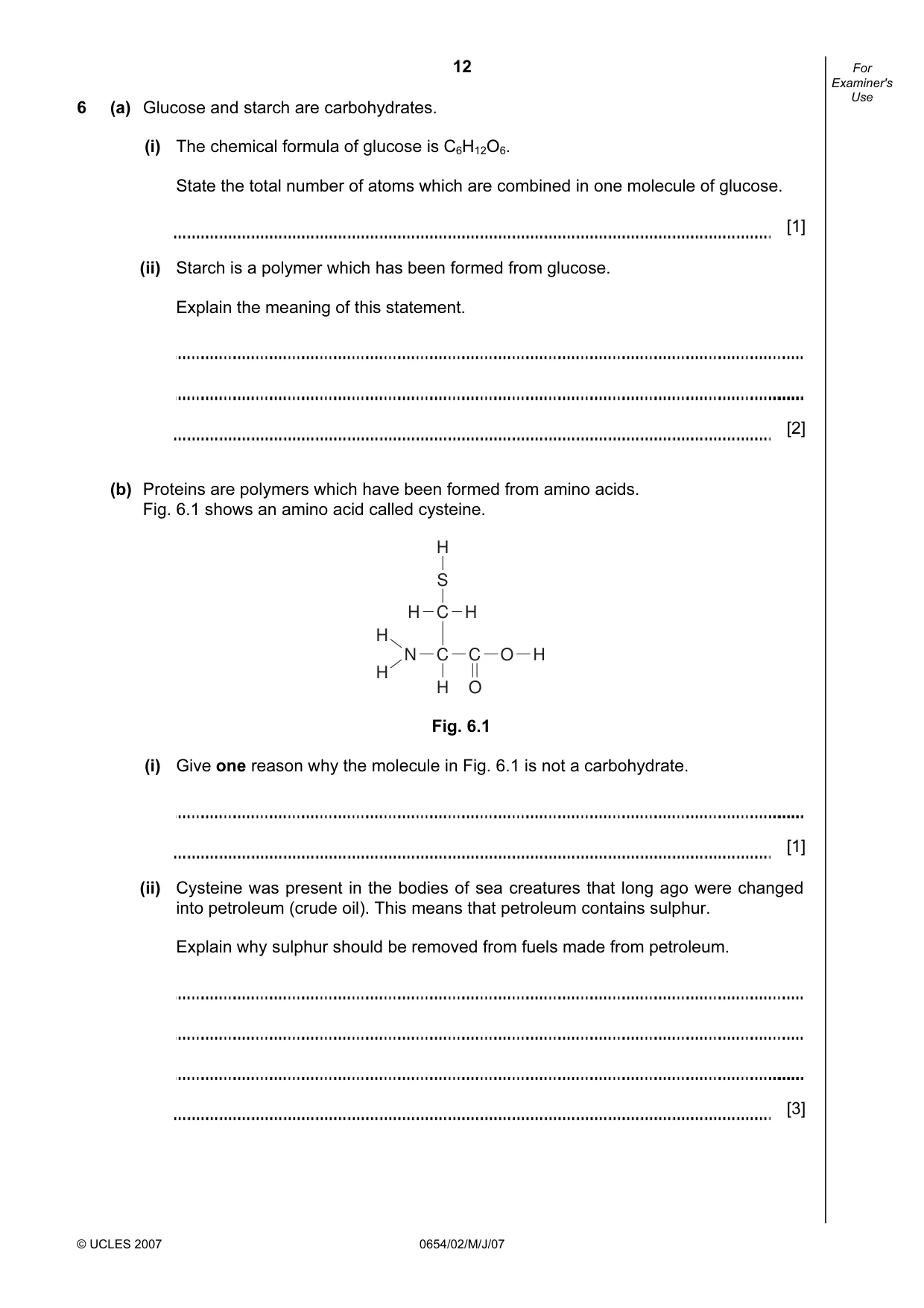 Cambridge IGCSE Sciences - Co-ordinated (Double) 0654 2007 May/June Paper 2 · Variant 1 question paper, page 12 of 24