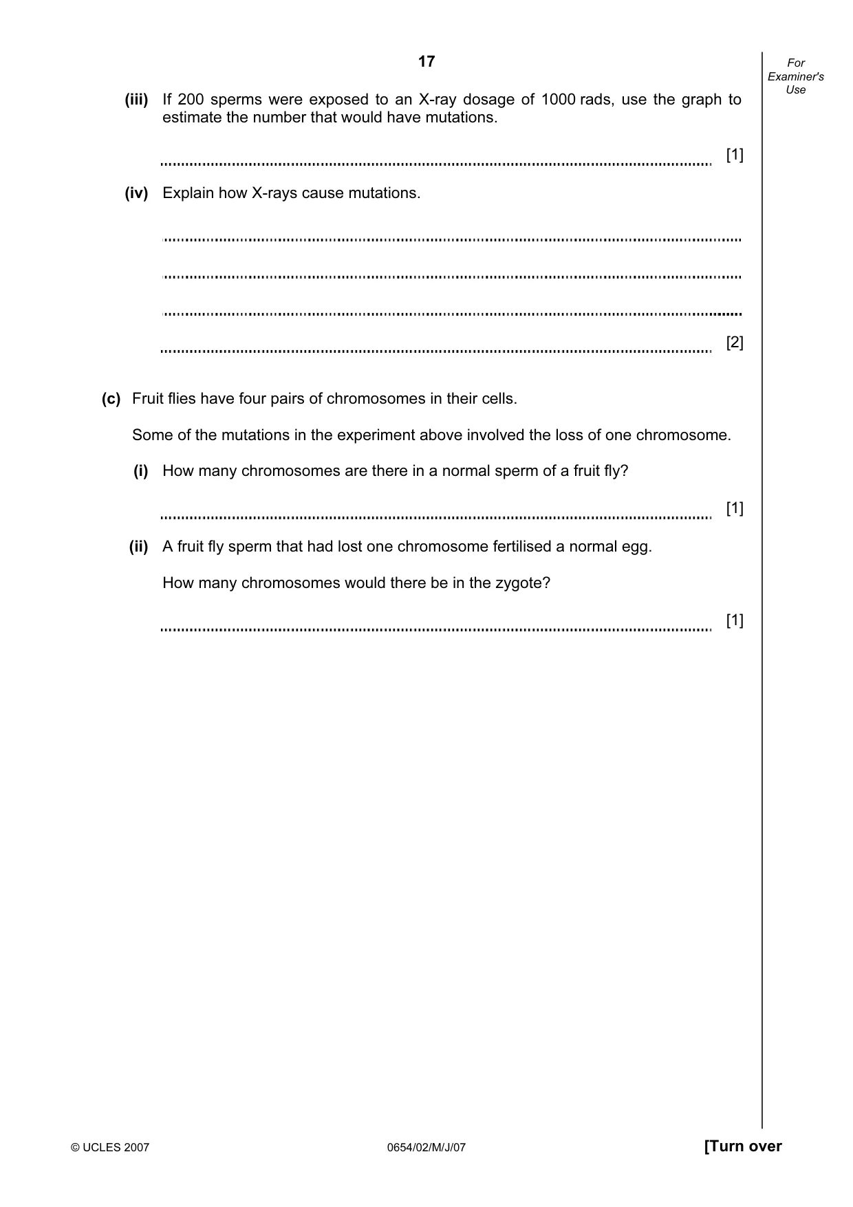Cambridge IGCSE Sciences - Co-ordinated (Double) 0654 2007 May/June Paper 2 · Variant 1 question paper, page 17 of 24
