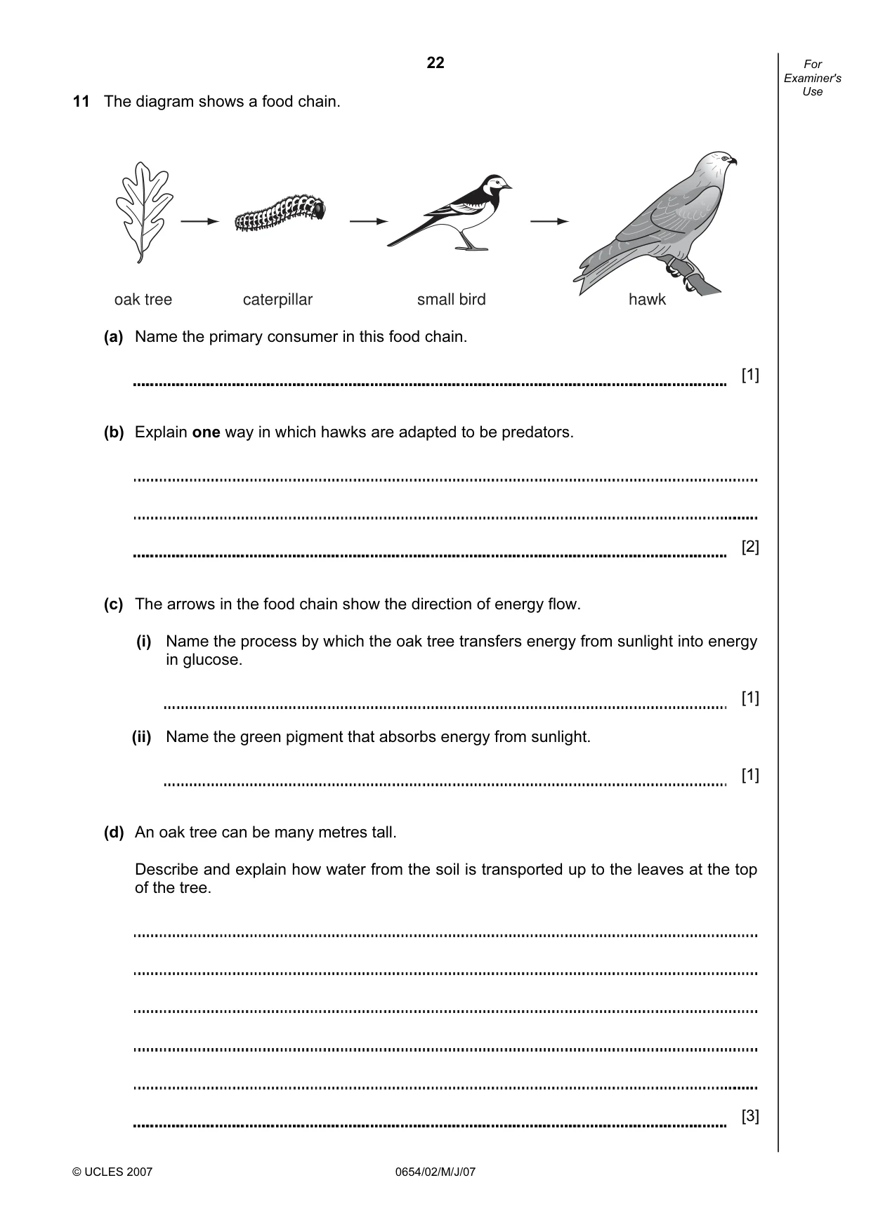 Cambridge IGCSE Sciences - Co-ordinated (Double) 0654 2007 May/June Paper 2 · Variant 1 question paper, page 22 of 24