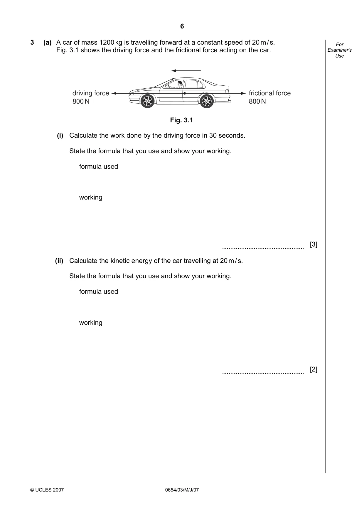 Cambridge IGCSE Sciences - Co-ordinated (Double) 0654 2007 May/June Paper 3 · Variant 1 question paper, page 6 of 20