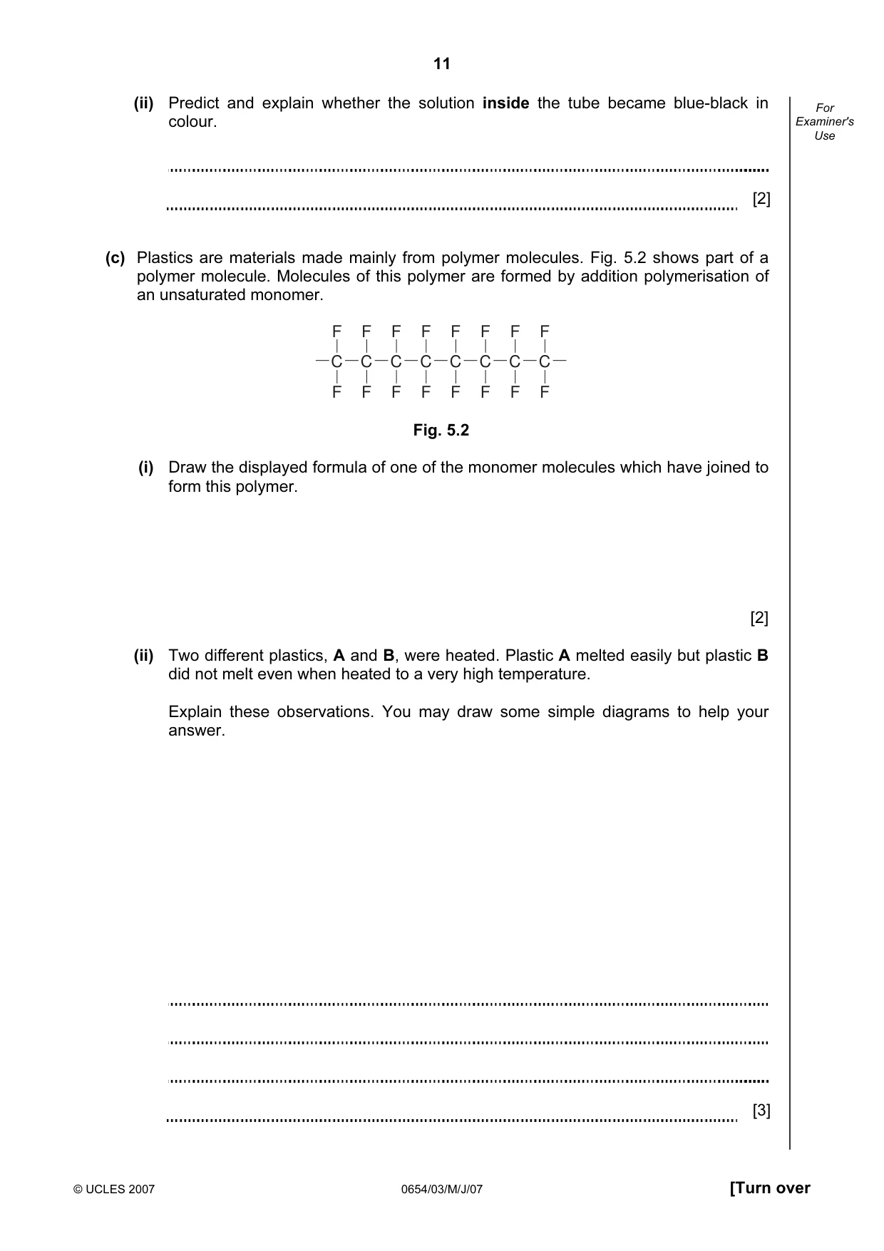 Cambridge IGCSE Sciences - Co-ordinated (Double) 0654 2007 May/June Paper 3 · Variant 1 question paper, page 11 of 20