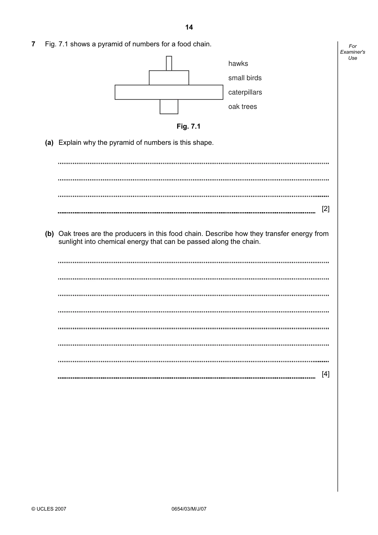 Cambridge IGCSE Sciences - Co-ordinated (Double) 0654 2007 May/June Paper 3 · Variant 1 question paper, page 14 of 20