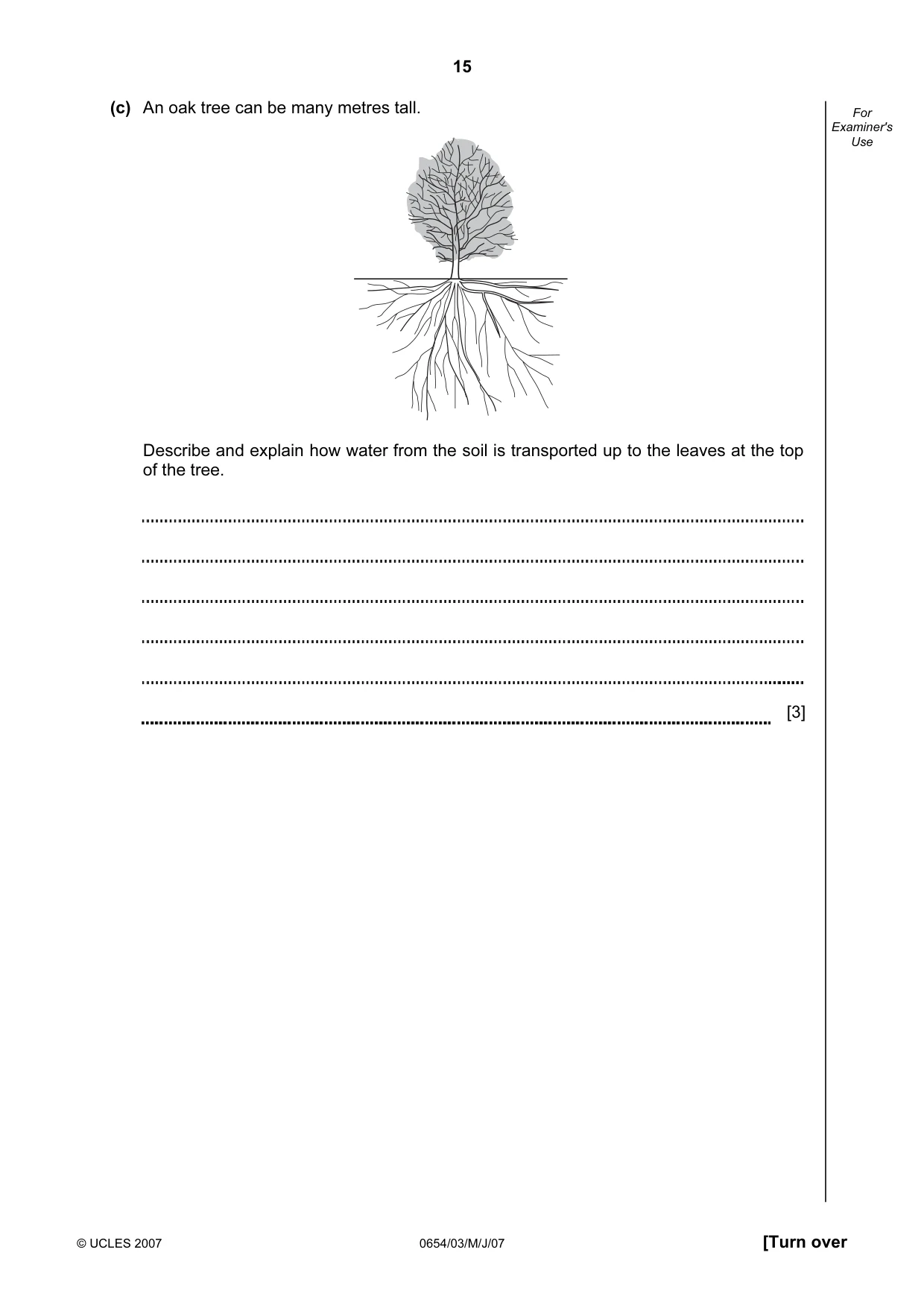Cambridge IGCSE Sciences - Co-ordinated (Double) 0654 2007 May/June Paper 3 · Variant 1 question paper, page 15 of 20