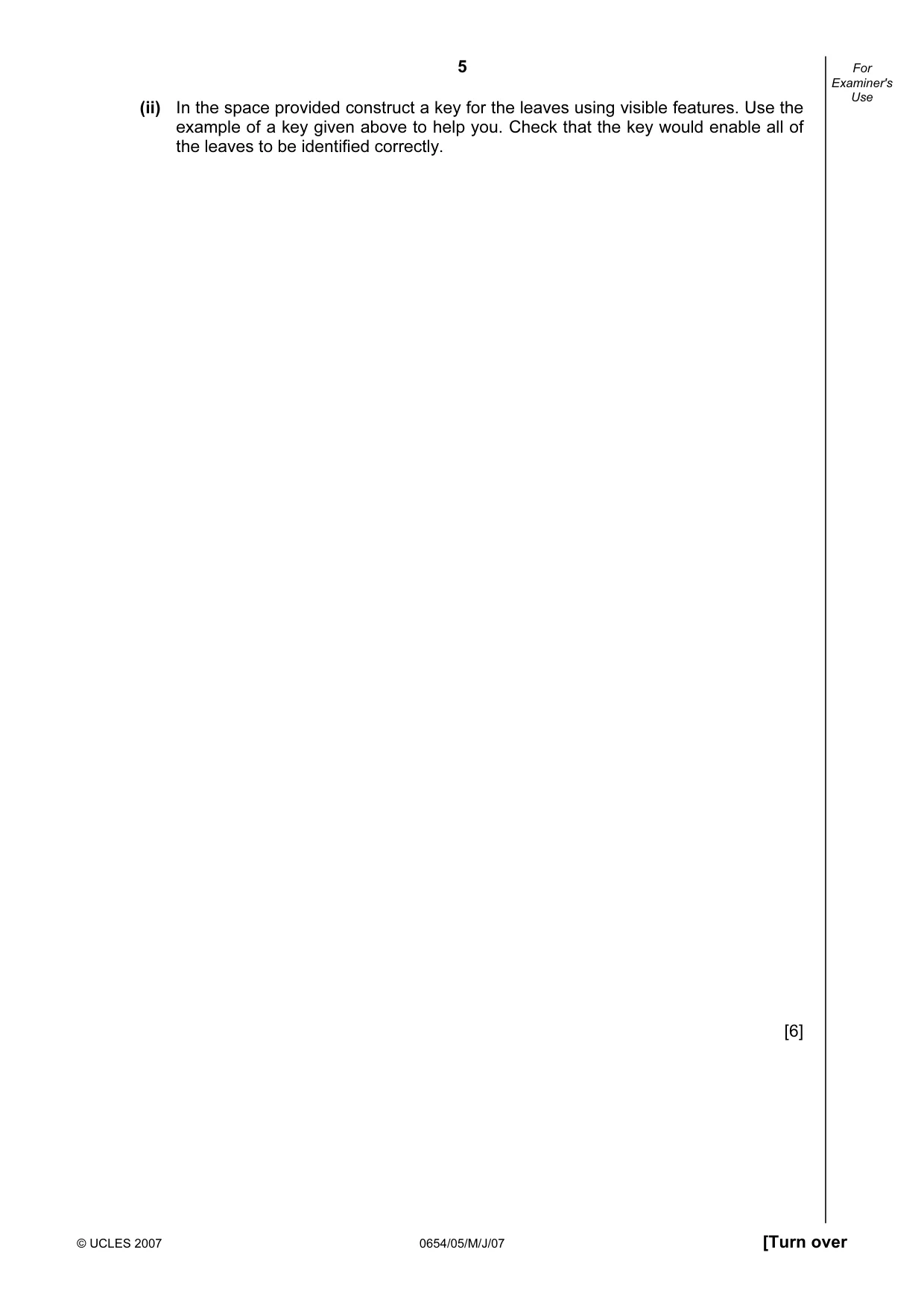 Cambridge IGCSE Sciences - Co-ordinated (Double) 0654 2007 May/June Paper 5 · Variant 1 question paper, page 5 of 12