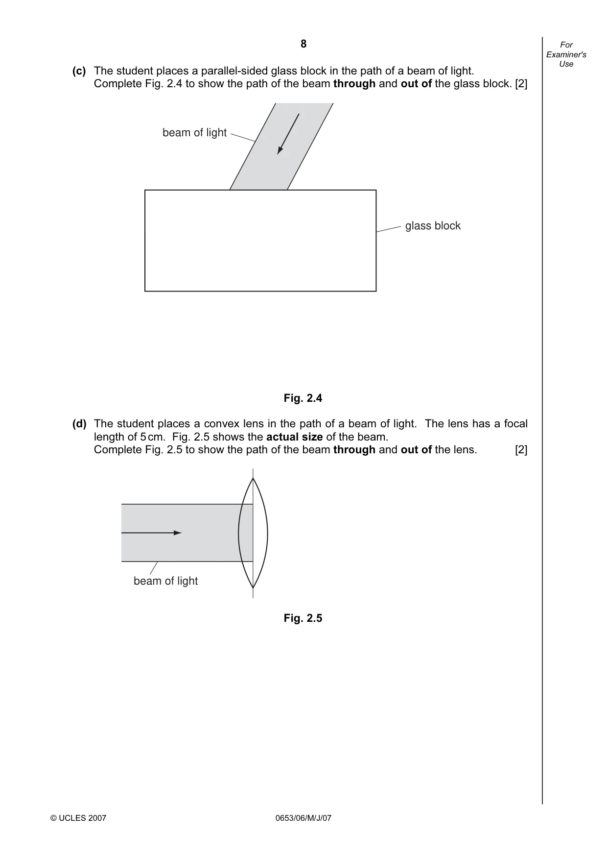 Cambridge IGCSE Sciences - Co-ordinated (Double) 0654 2007 May/June Paper 6 · Variant 1 question paper, page 8 of 20