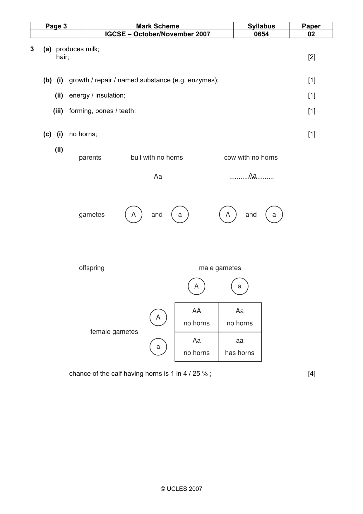 Mark scheme, page 3 of 7