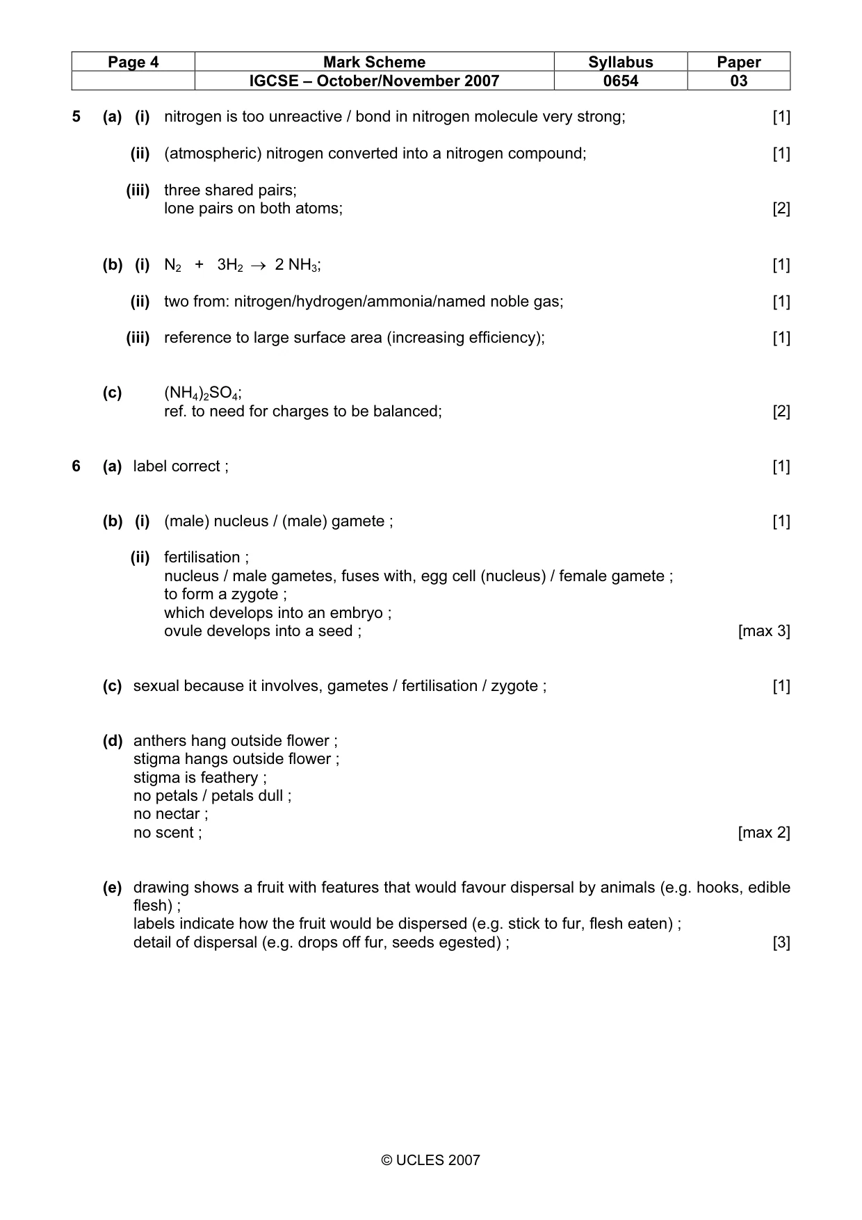 Mark scheme, page 4 of 6